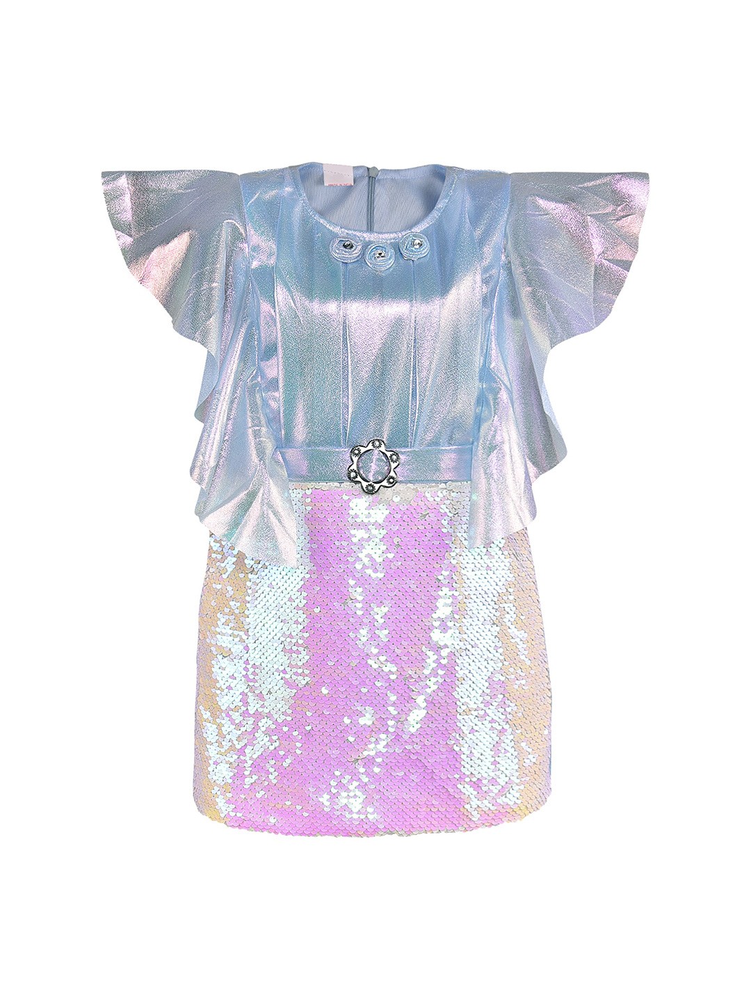 

Wish Karo Girls Embellished Satin Sheath Dress, Blue