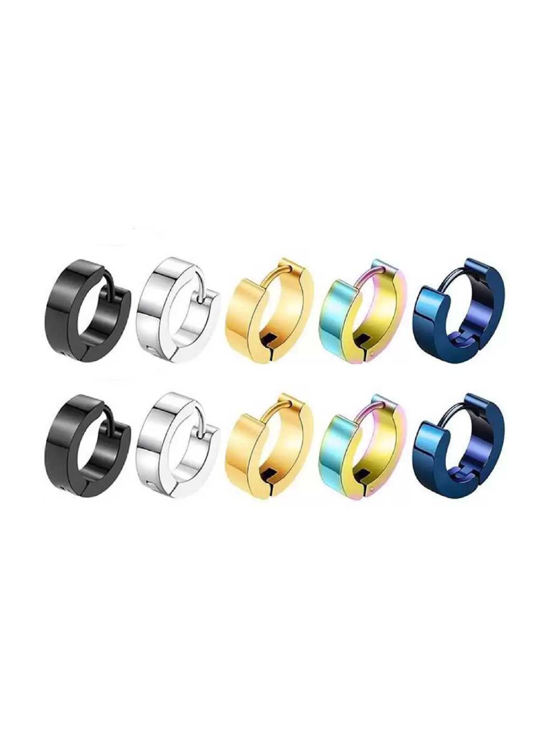 

MEENAZ Gold-Toned Contemporary Hoop Earrings