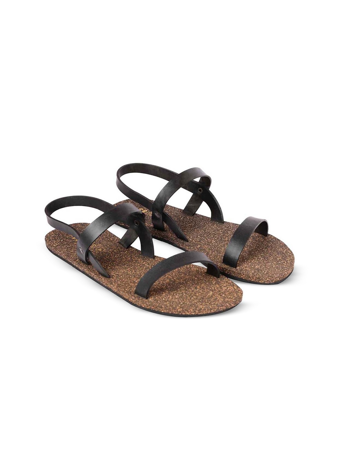 

Planet Paaduks Textured Waterproof Cork Open Toe Flats, Black