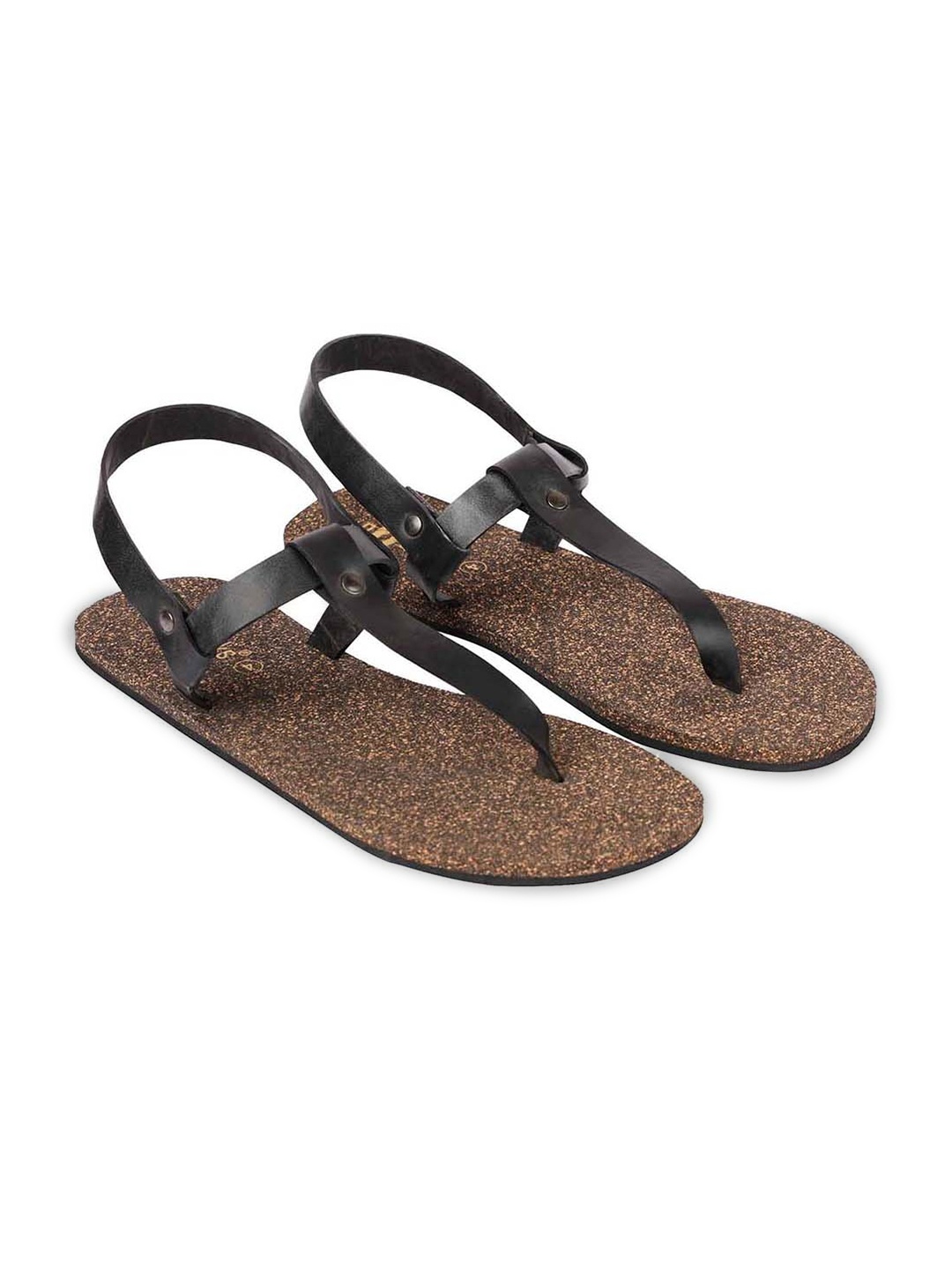 

Planet Paaduks Waterproof Cork Rubber T-Strap Flats With Backstrap, Black