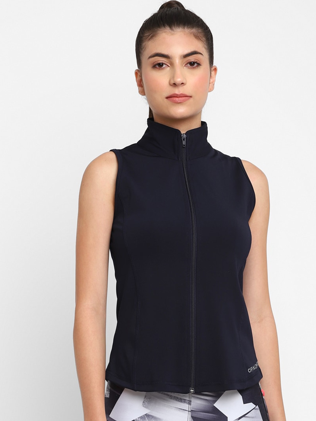 

OFF LIMITS Mock Collar Sleeveless Sporty Jacket, Navy blue
