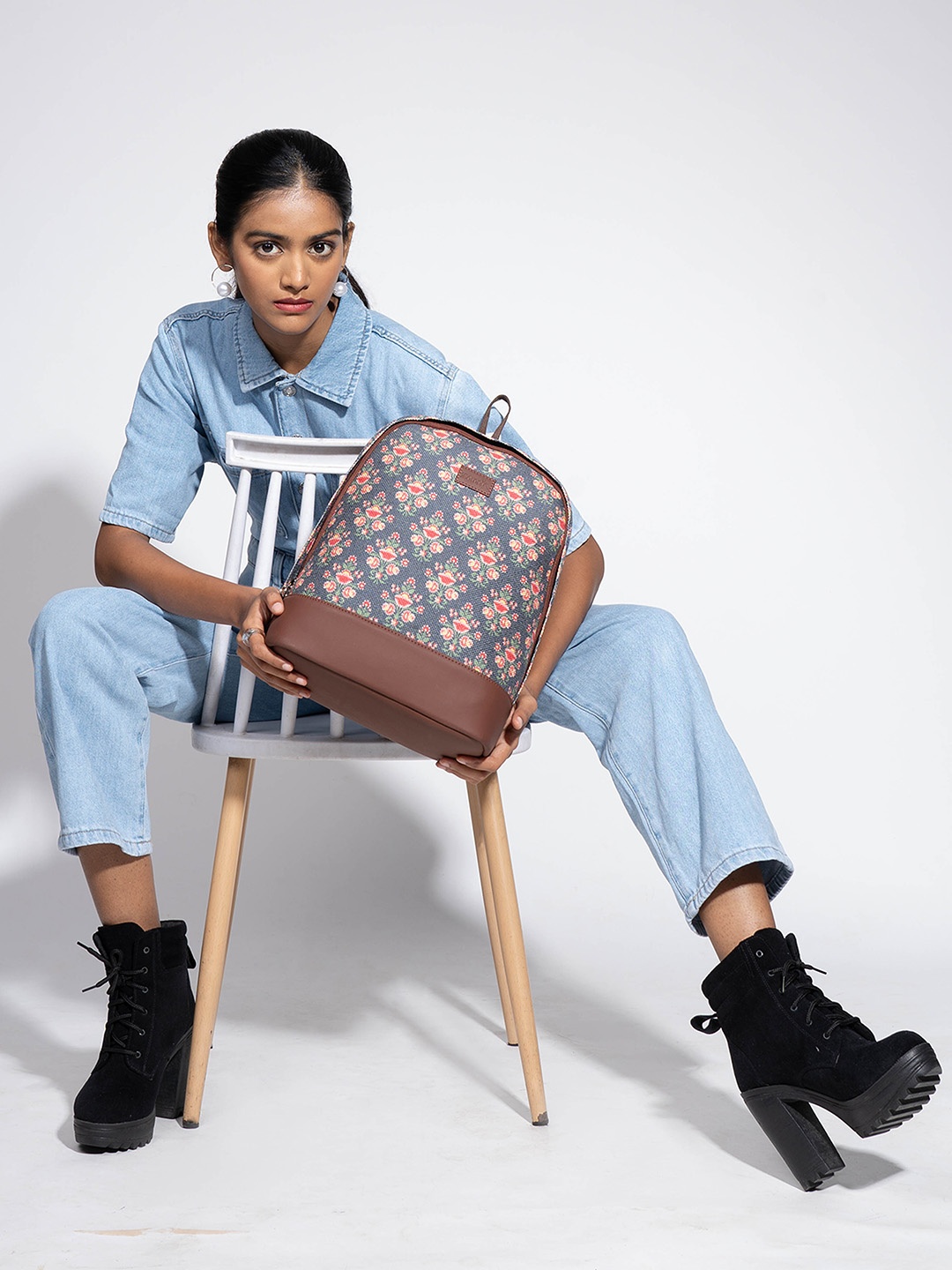 

ZOUK Ethnic Motifs Printed Backpack, Blue