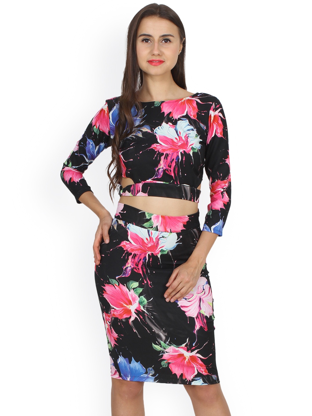 

Cation Women Black Printed Bodycon Dress