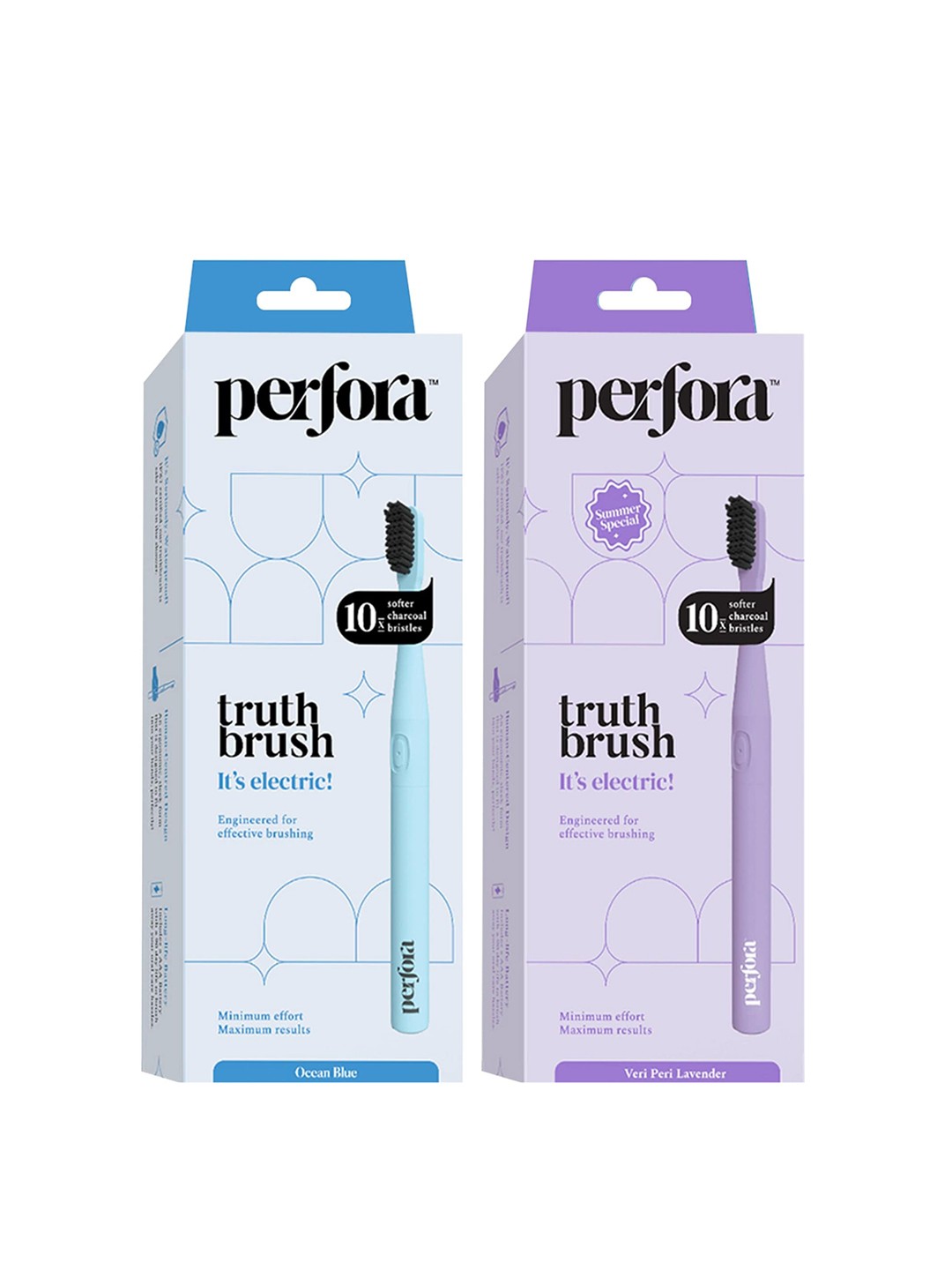 

Perfora Set of 2 Model 001 Sonic Electric Toothbrush - Veri Peri Lavender & Ocean Blue