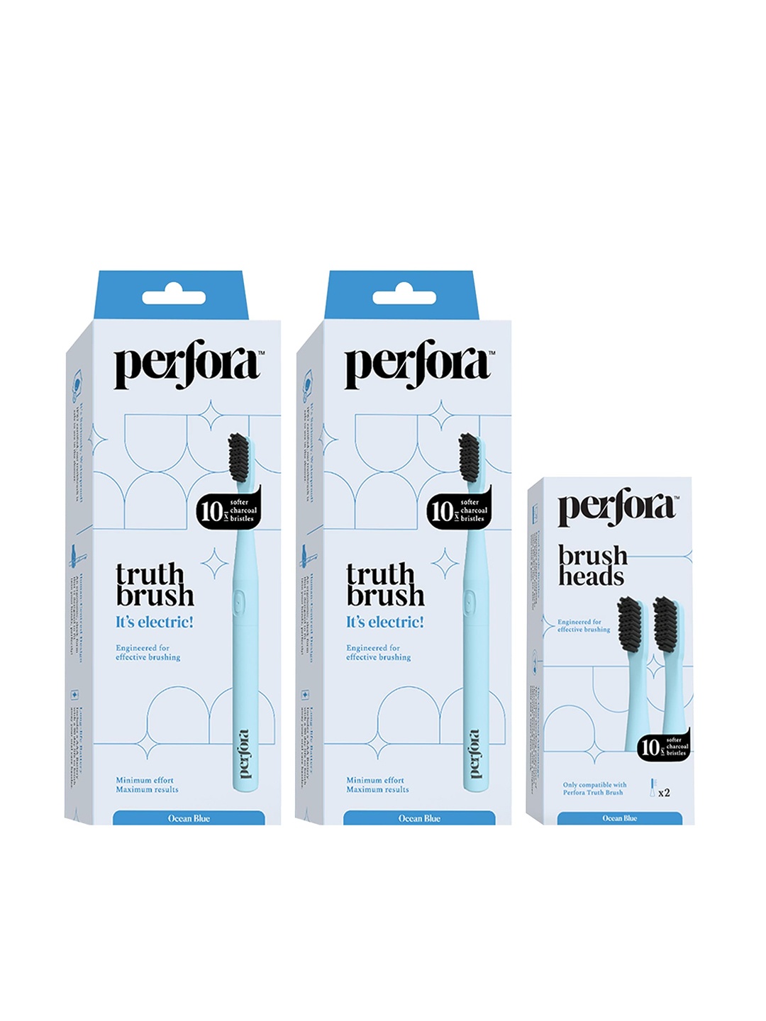 

Perfora Set of 2 Model 001 Sonic Electric Toothbrushes - Ocean Blue