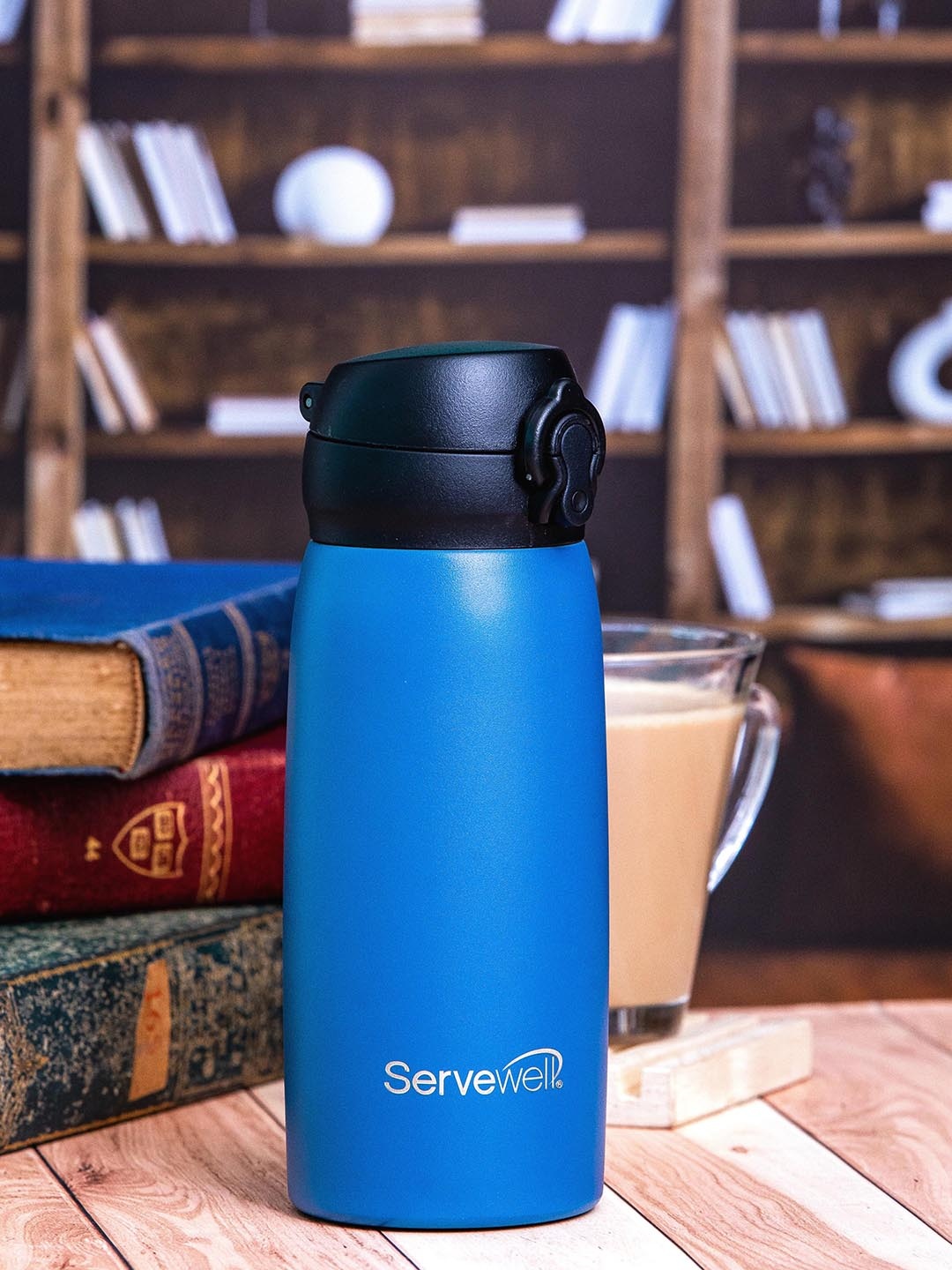 

Servewell Pride - SS Imperial Blue Vacuum Bottle Stainless Steel Flask - 415 ml