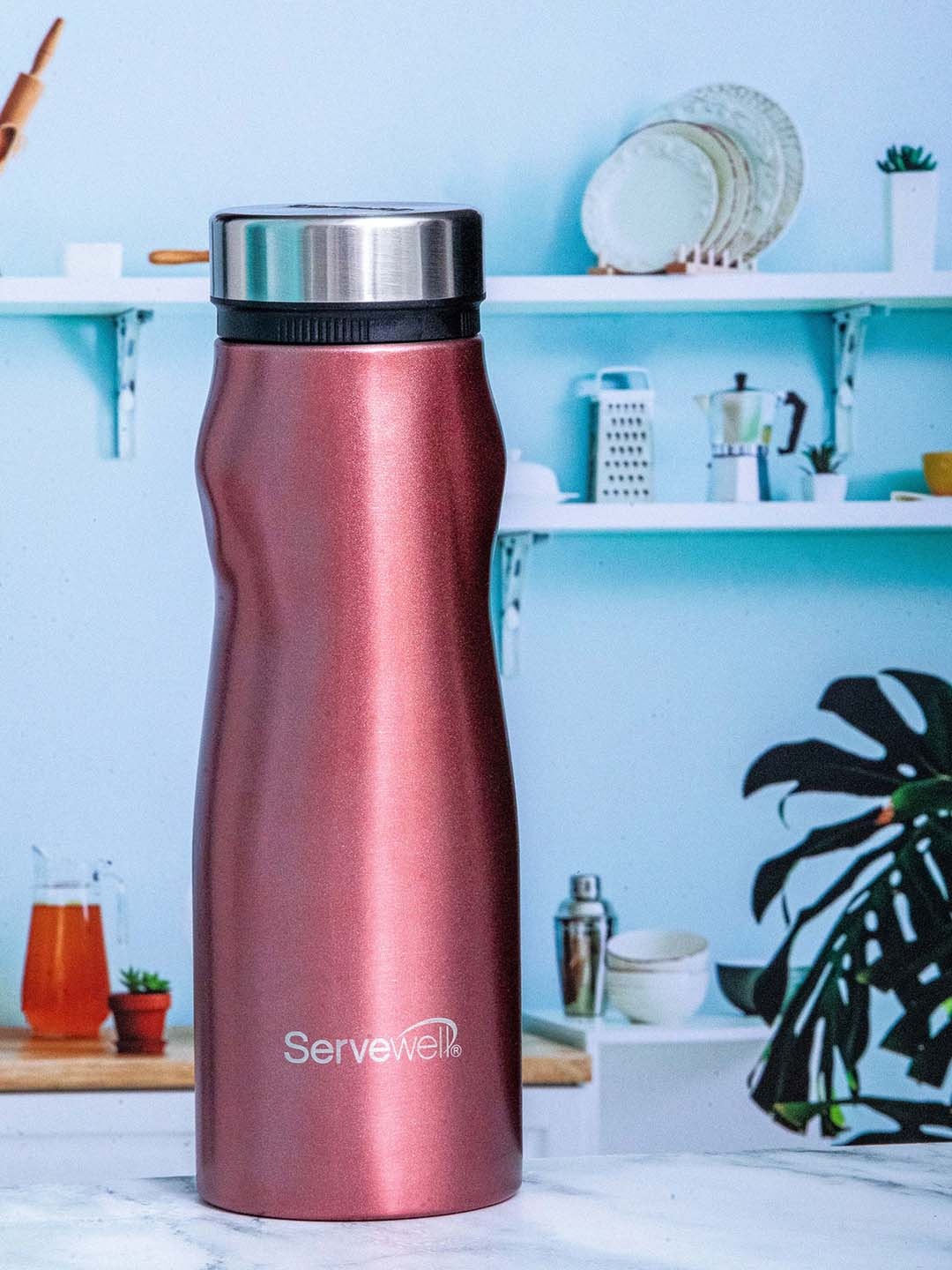 

Servewell Pink Stainless Steel Single Wall Fridge Water Bottle - 1 L