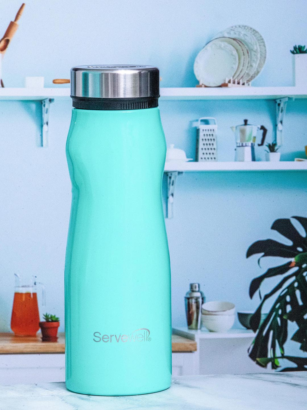 

Servewell Congo Sea Green Single Wall Stainless Steel Flask Water Bottle - 1L