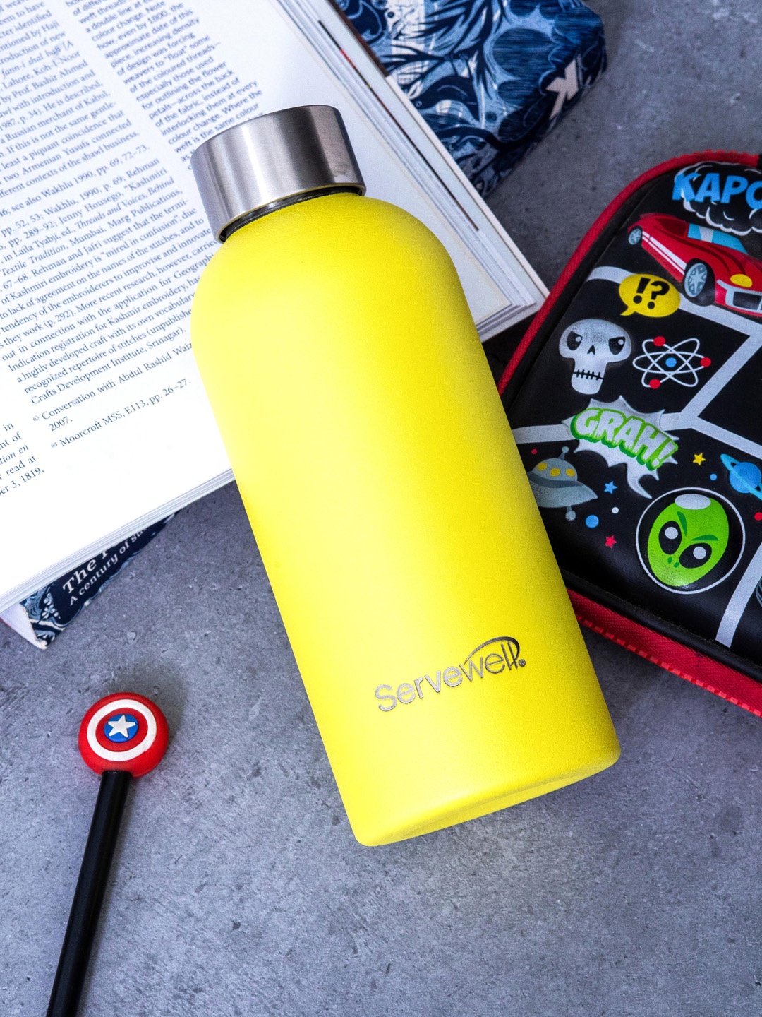 

Servewell Lemon Yellow Stainless Steel Single Wall Water Bottle 675 ml
