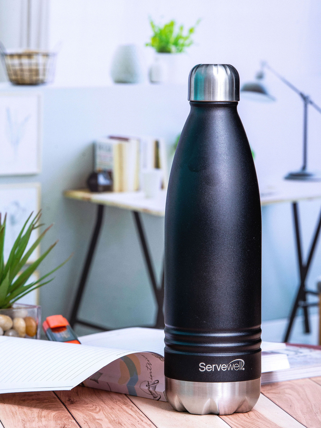 

Servewell Osaka Black Printed Stainless Steel Water Bottle 750ml