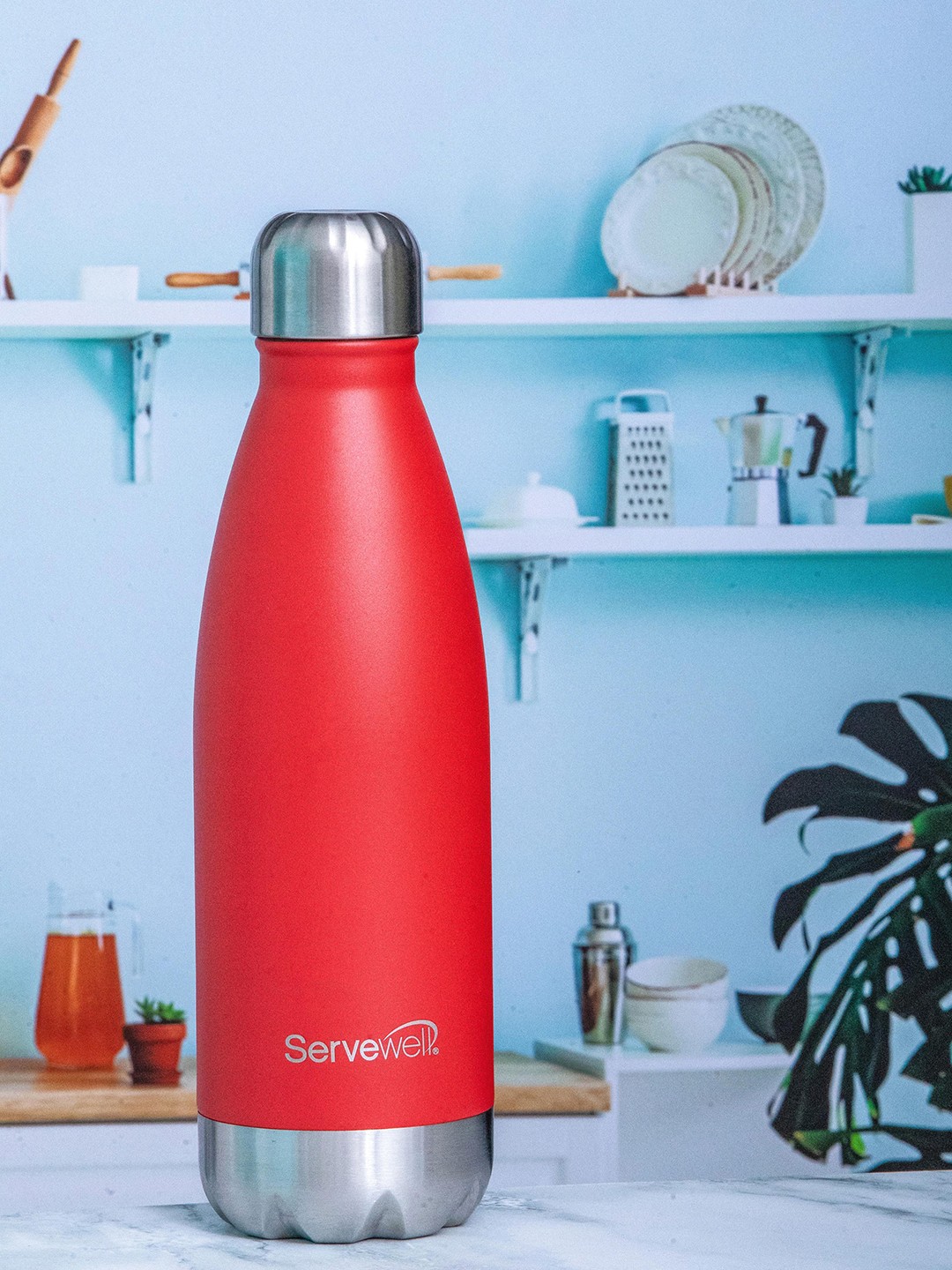 

Servewell Bali Fuji Red SS Single Wall Water Bottle 750ml