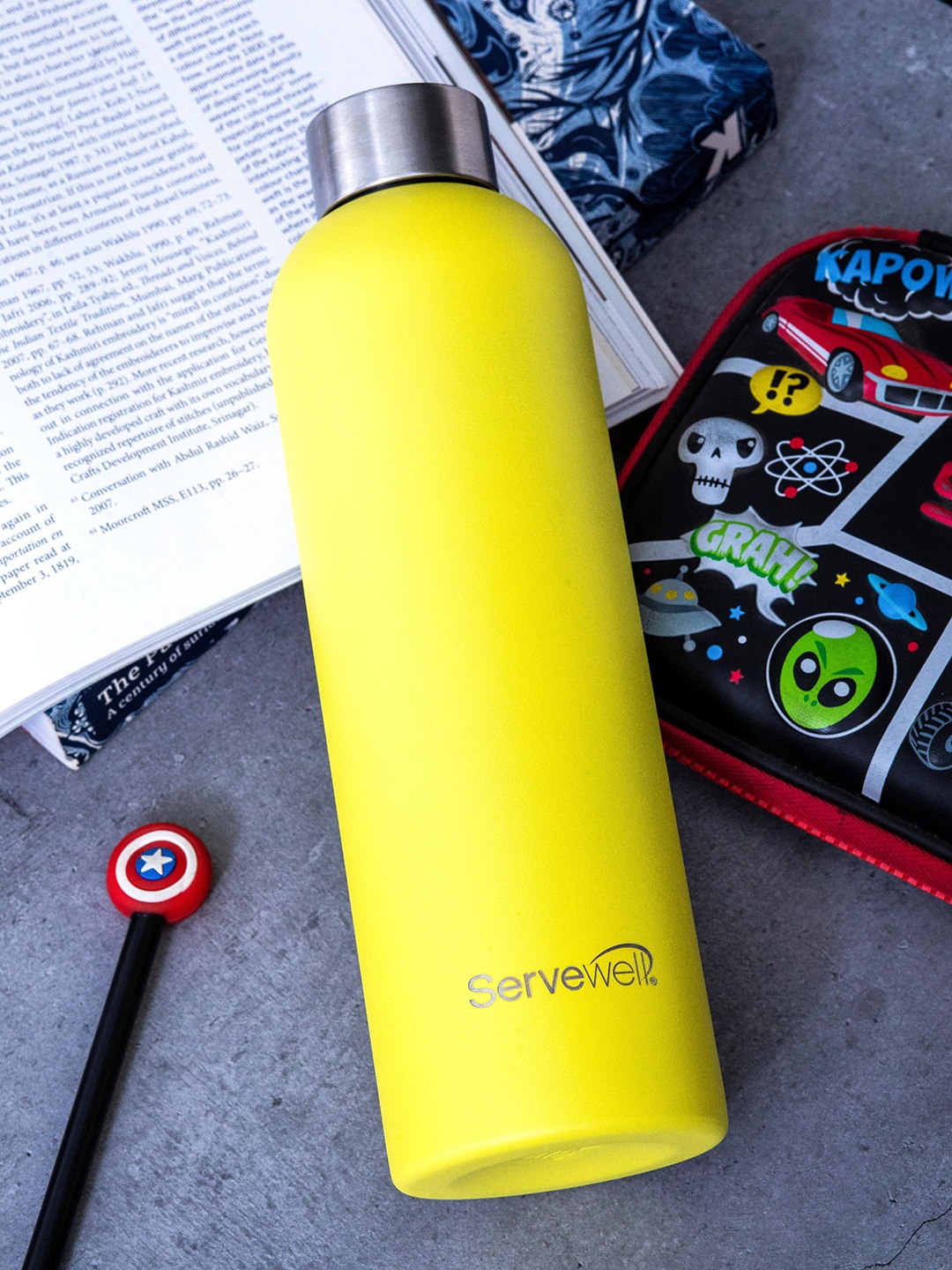 

Servewell Osaka Yellow Stainless Steel Water Bottle- 900 ML