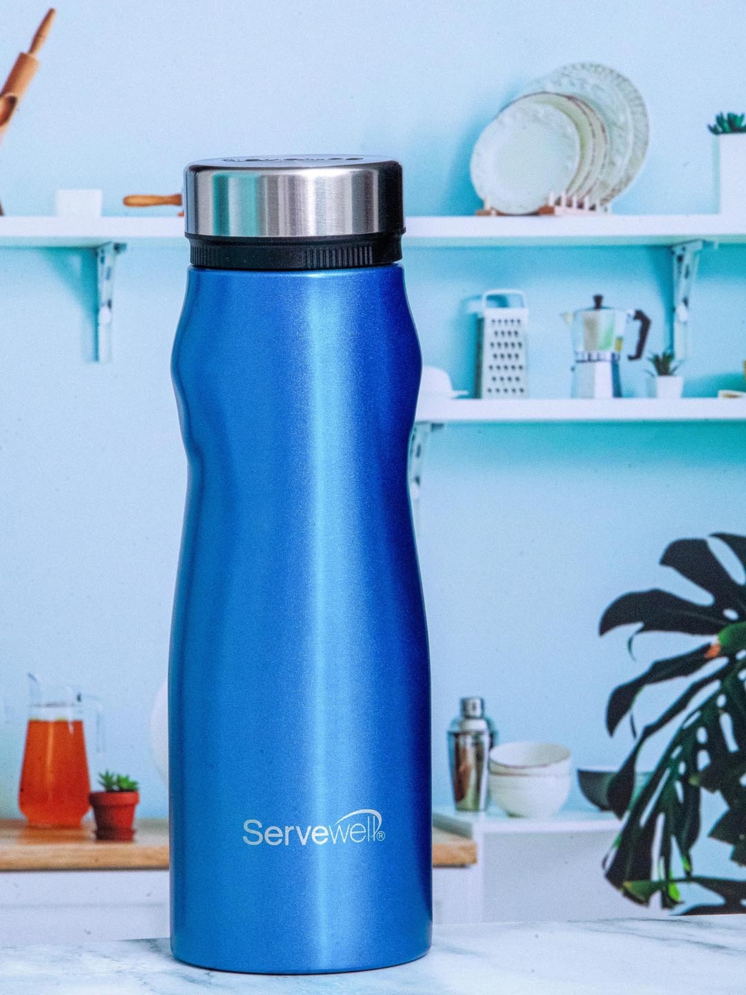 

Servewell Sports Congo Blue Single Wall Stainless Steel Water Bottle- 1L
