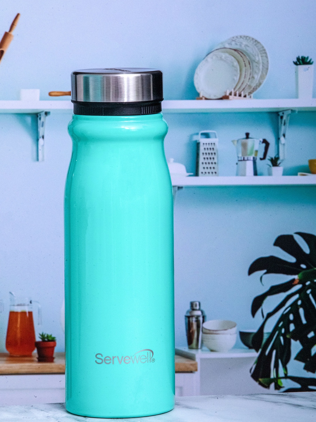

Servewell Hudson-SS Sea Green Stainless Steel Single Fridge Water Bottle 1.10 L