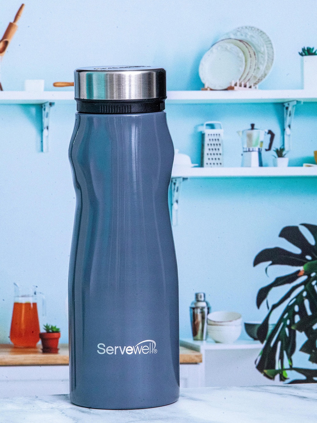 

Servewell Congo Grey SS Single Double Wall Vacuum Water Bottle 1L