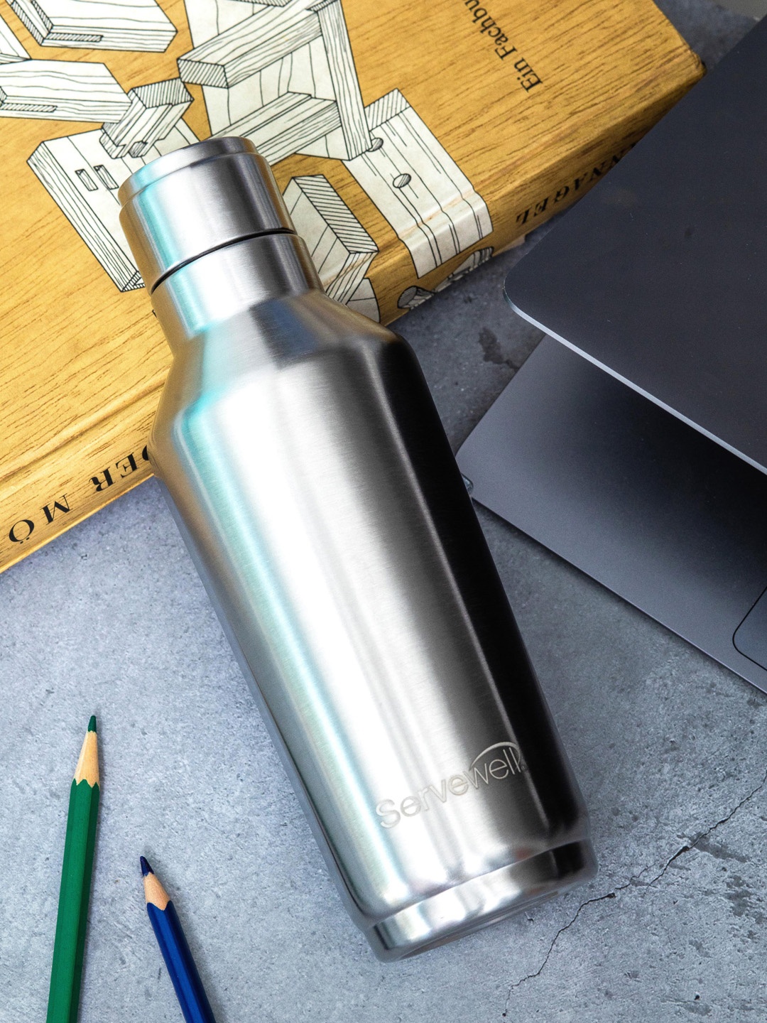 

Servewell Alaska - SS Steel Toned Single Stainless Steel Water Bottle 675ml