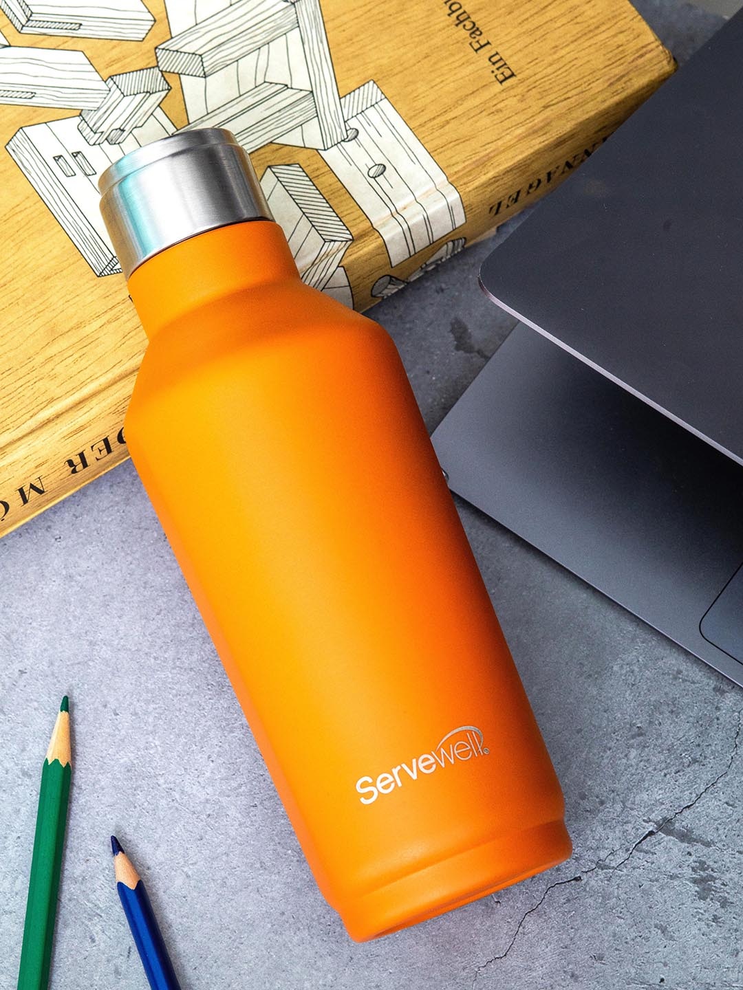 

Servewell Alaska Orange Stainless Steel Single Wall Water Bottle - 675 ML