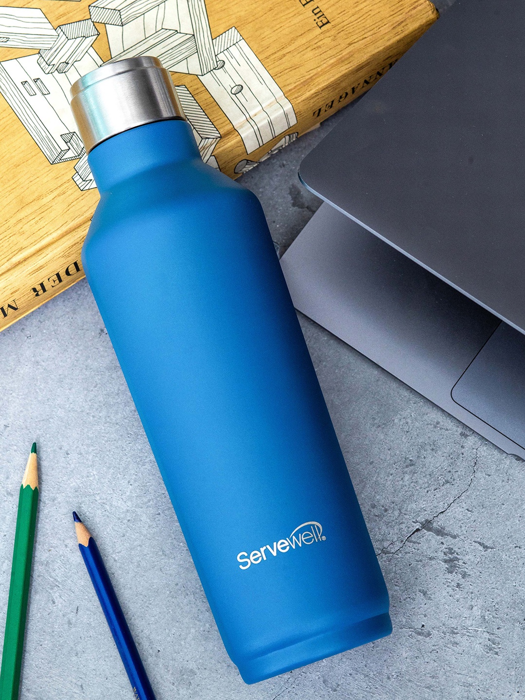 

Servewell Alaska - SS Blue Stainless Steel Water Bottle 820 ml