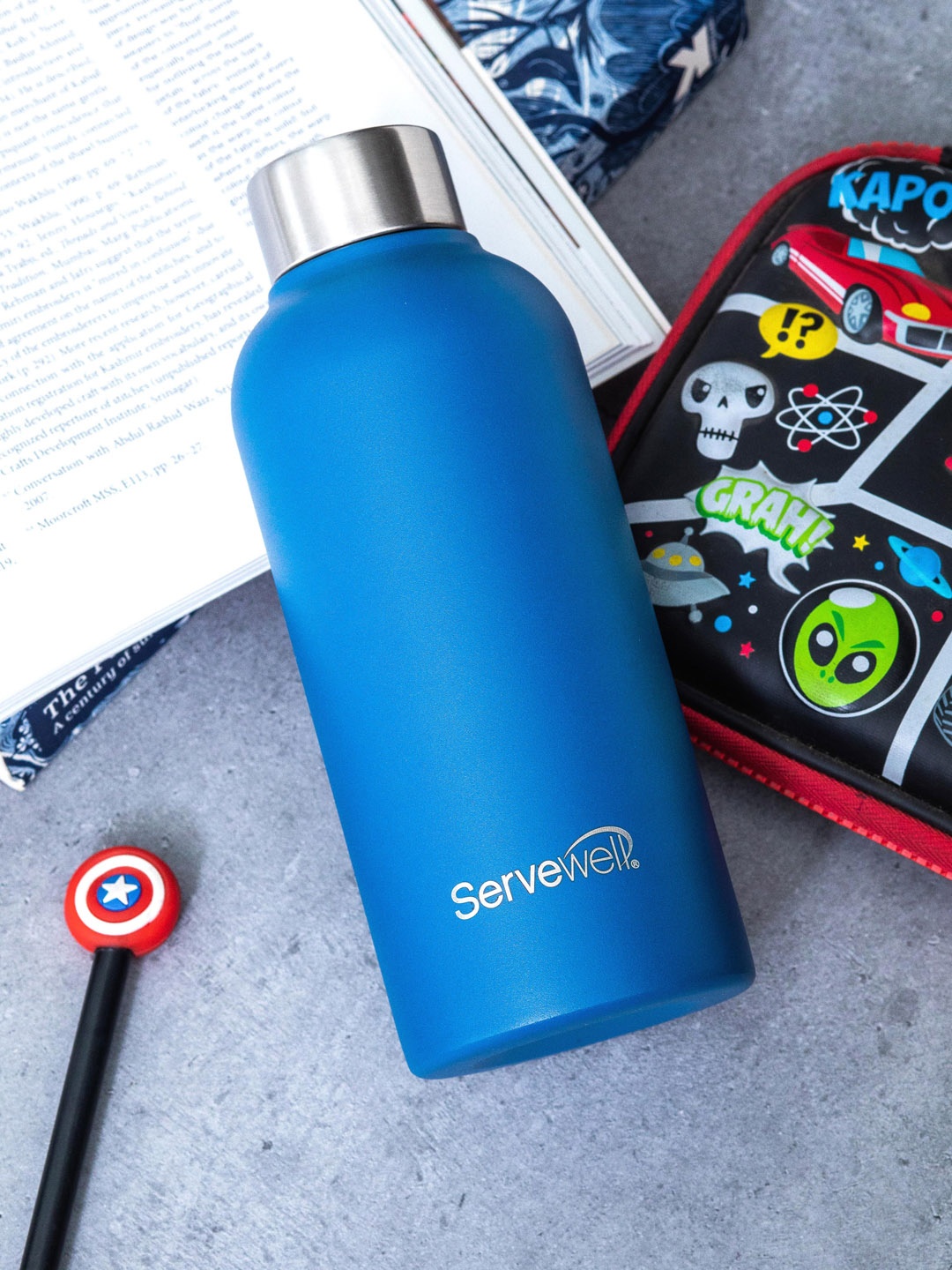 

Servewell Osaka - SS Blue Stainless Steel Water Bottle 675 ml
