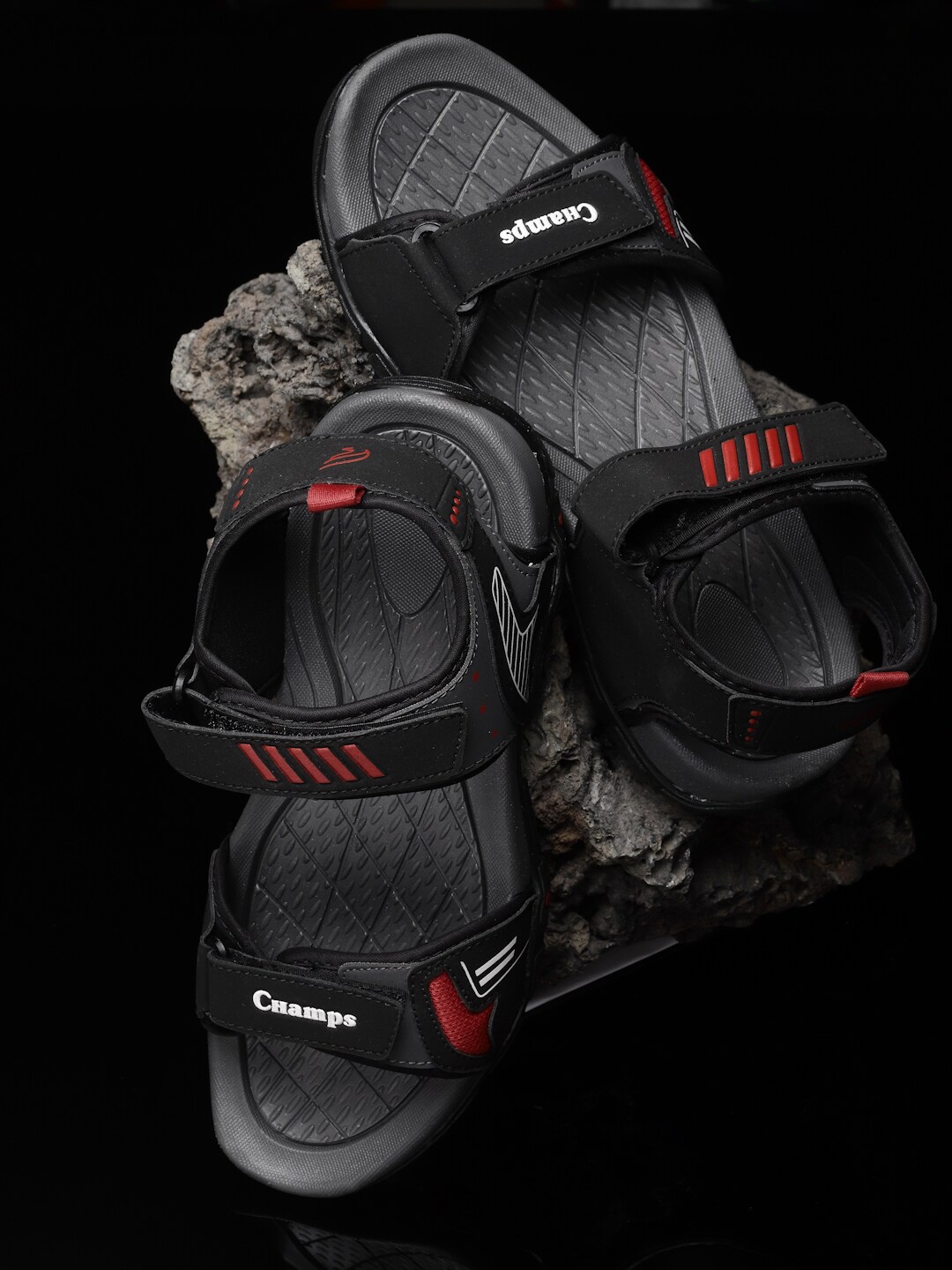 

Champs Men Velcro Comfort Sandals, Black