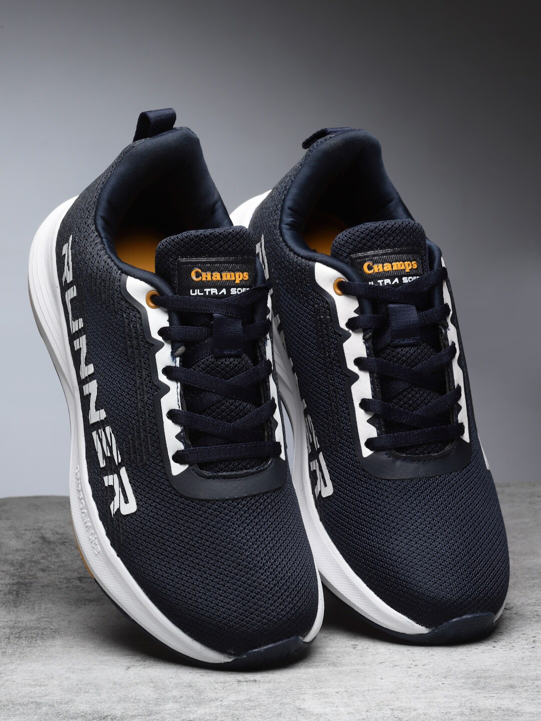 

Champs Men Mesh Running Non-Marking Shoes, Navy blue