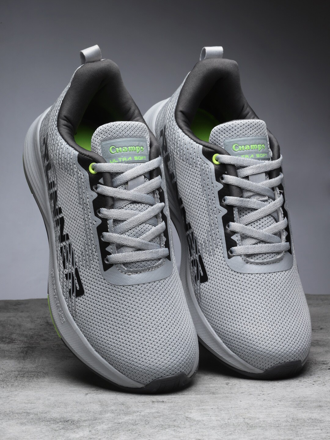 

Champs Men Mesh Running Non-Marking Shoes, Grey
