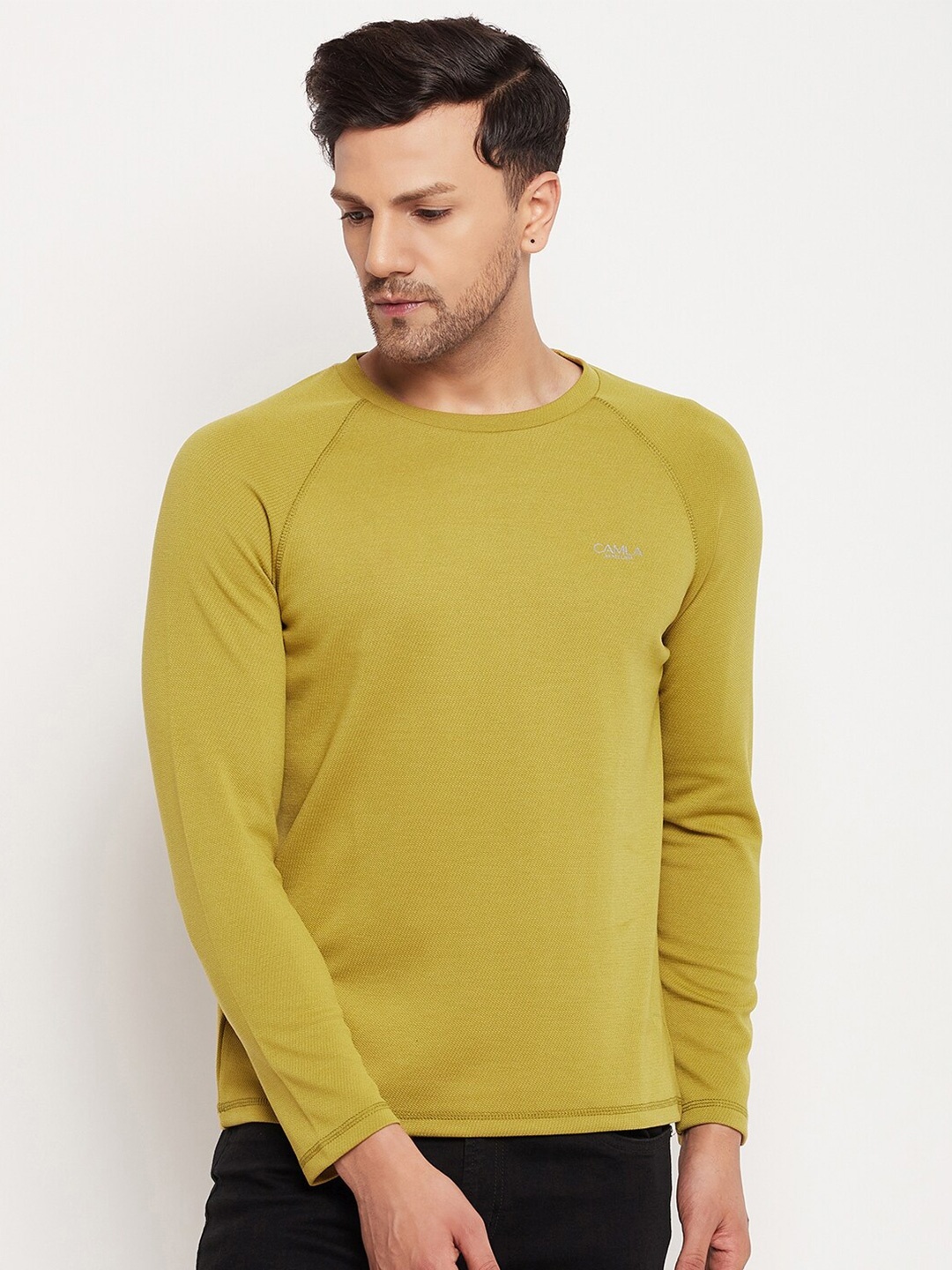 

CAMLA Raglan Sleeves Cotton T-shirt, Green