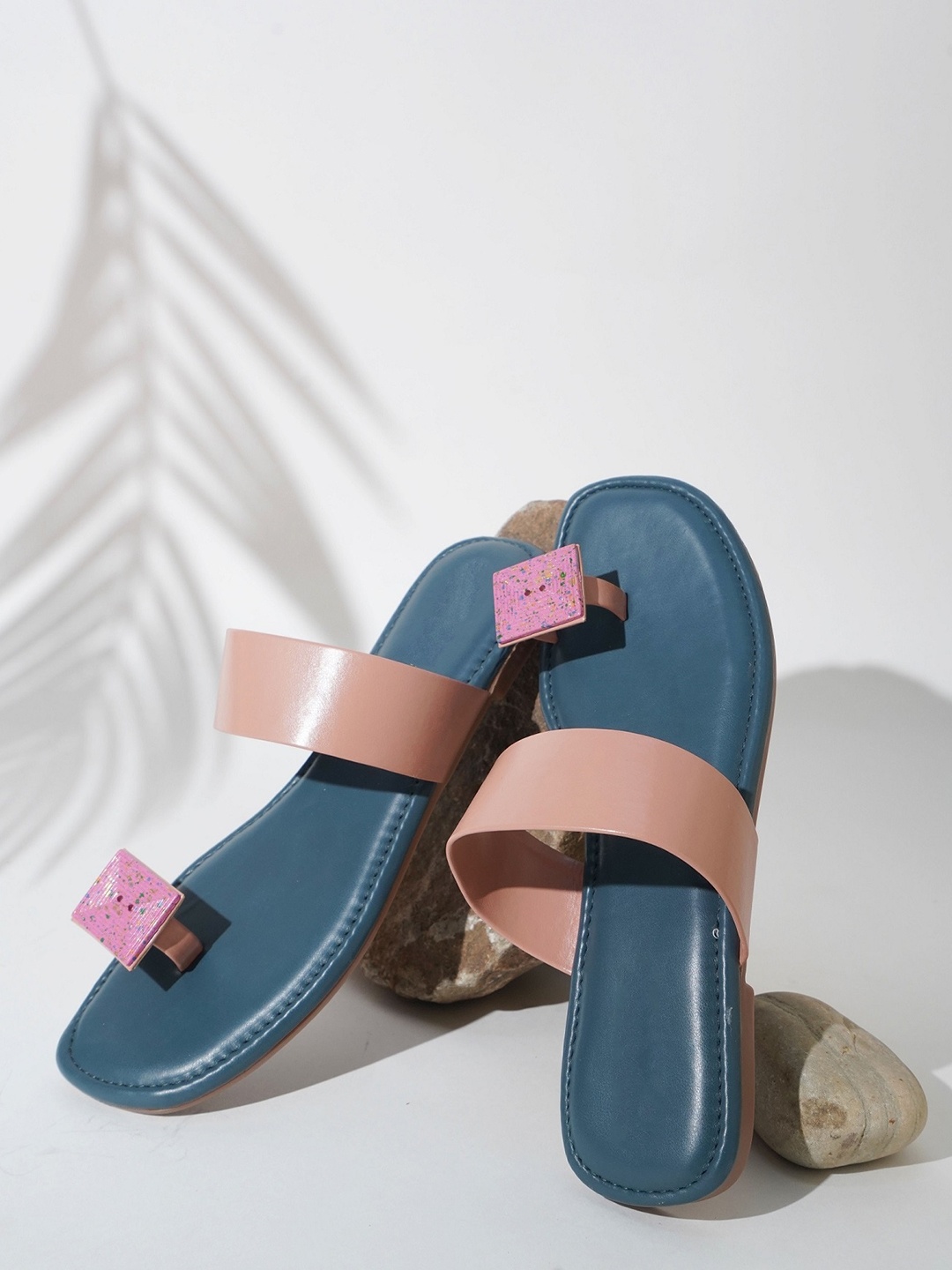 

Try Me Colourblocked One Toe Flats, Pink