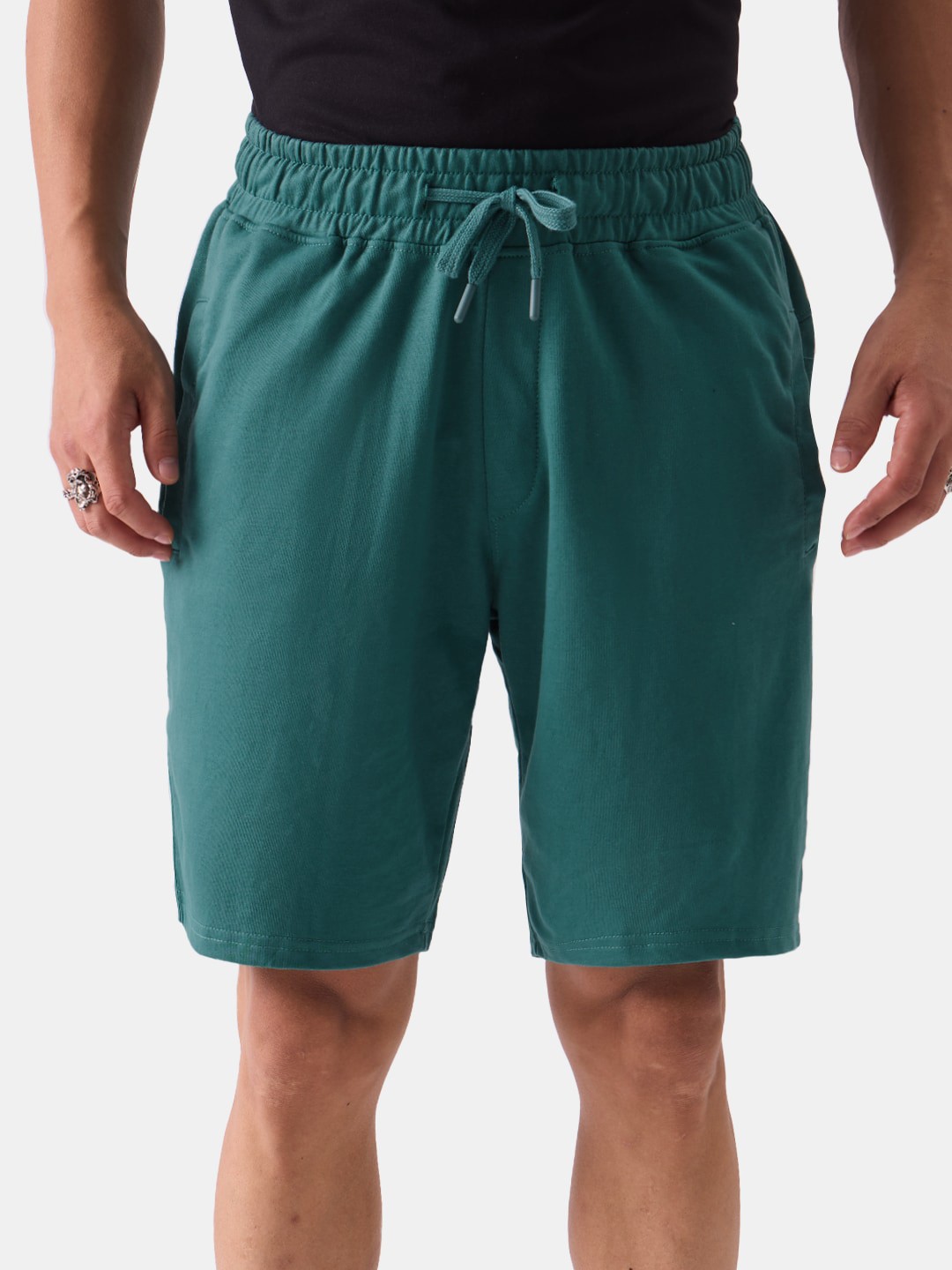 

The Souled Store Men Green Mid-Rise Regular Shorts