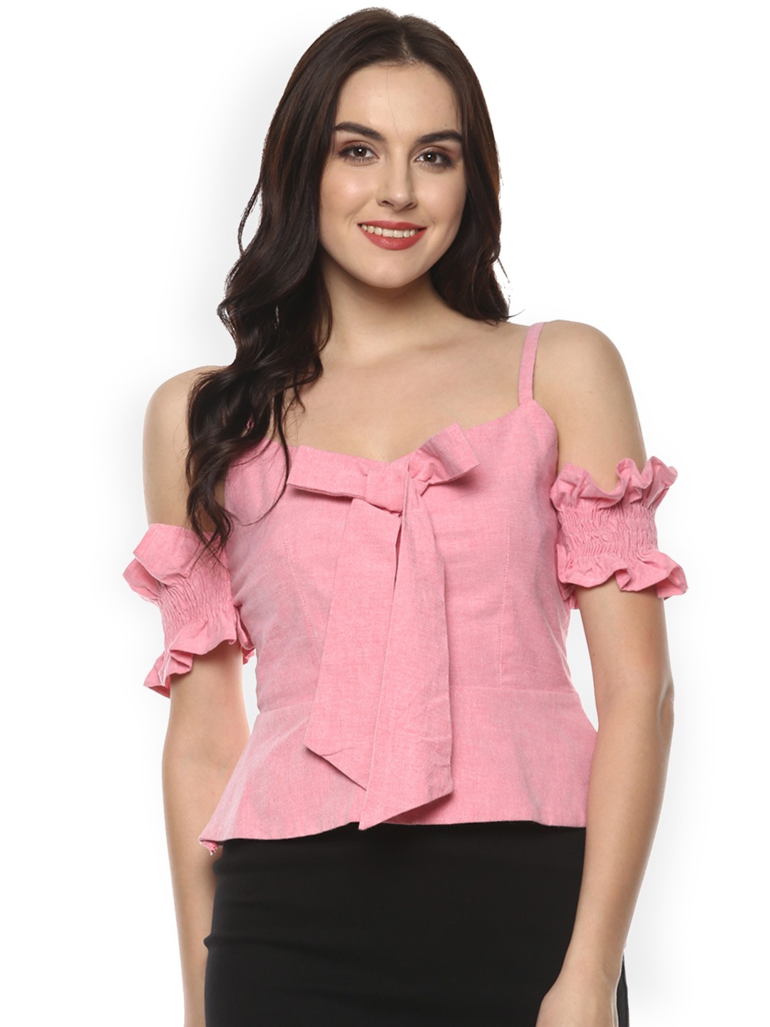 

WoowZerz Women Pink Solid Top