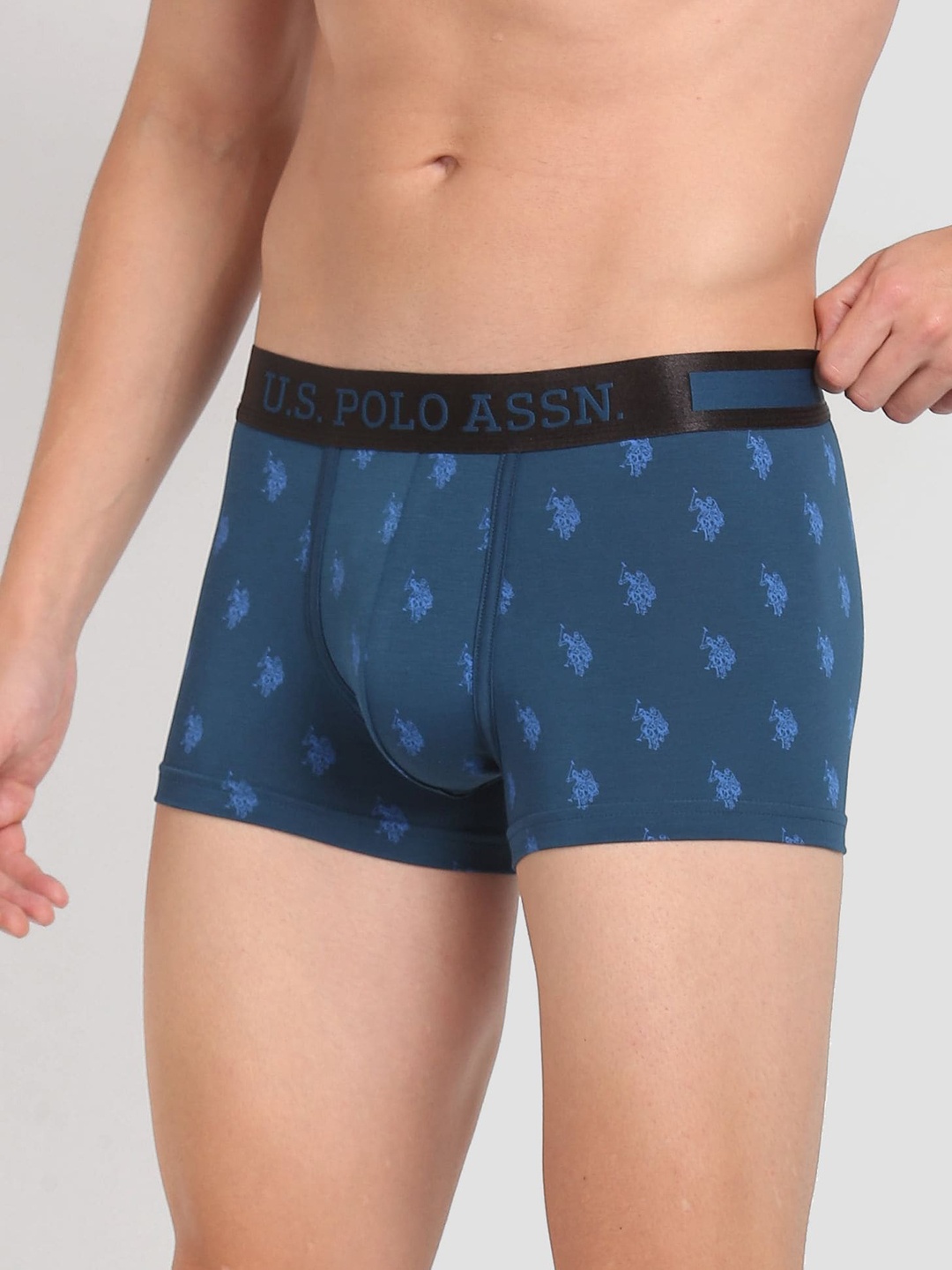 

U.S. Polo Assn. Mid Rise Brand Print Premium Trunks - PT002-B03-PR, Blue