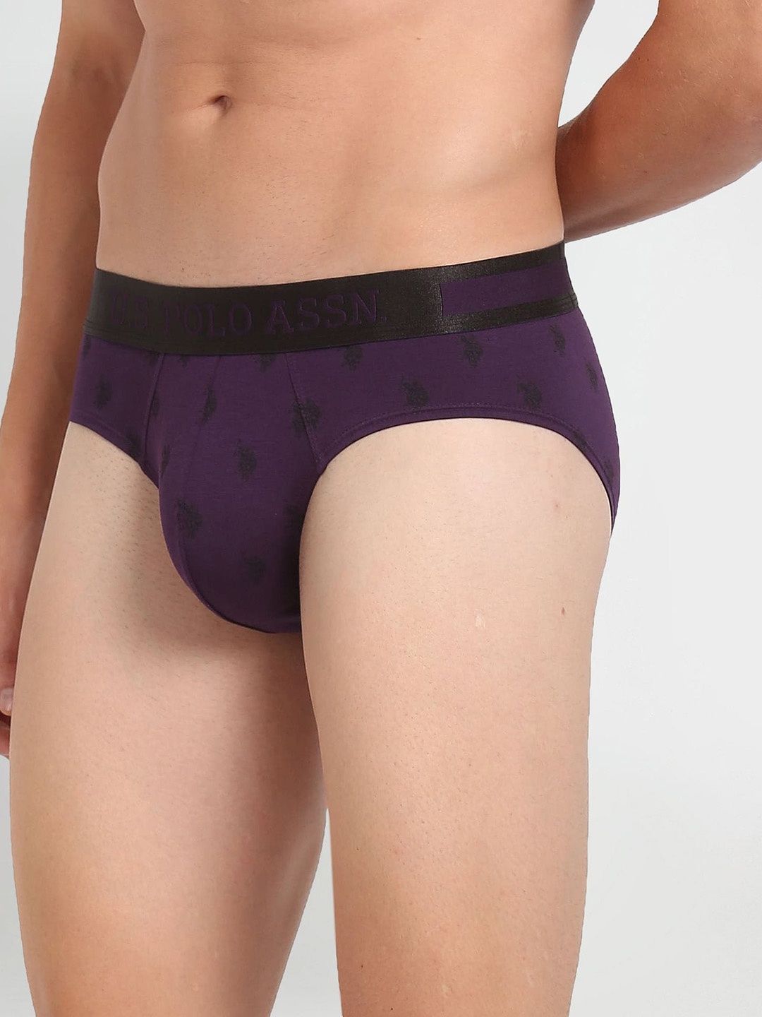 

U.S. Polo Assn. Brand Logo Printed Basic Briefs PB002-U02-PR, Purple