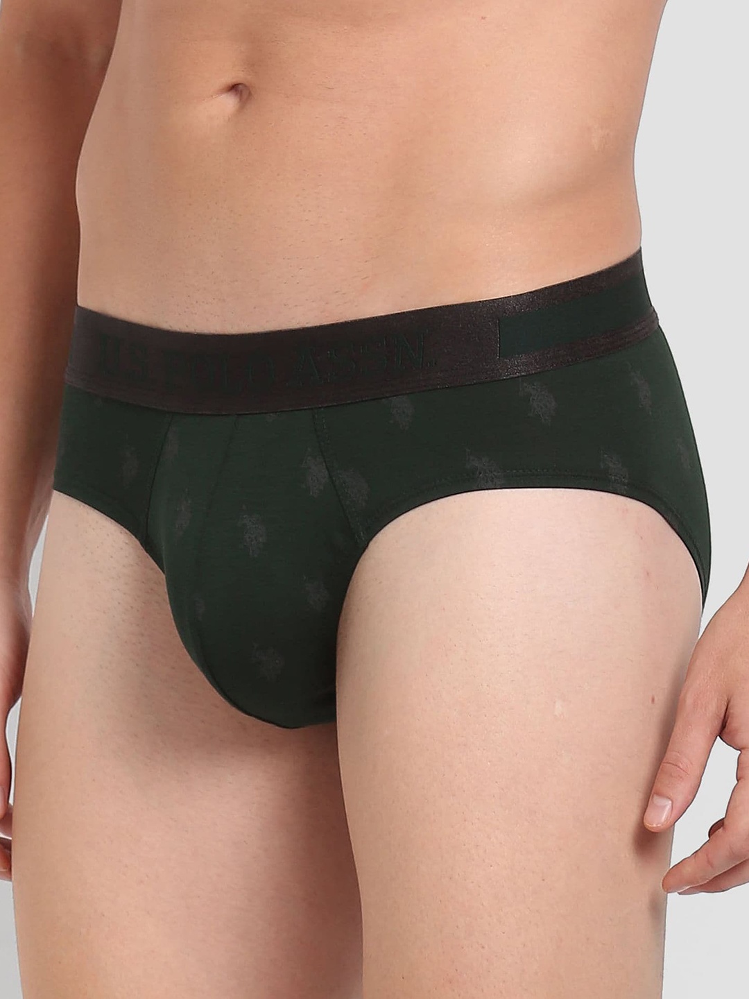

U.S. Polo Assn. Men Printed Basic Briefs PB002-D07-PR, Green