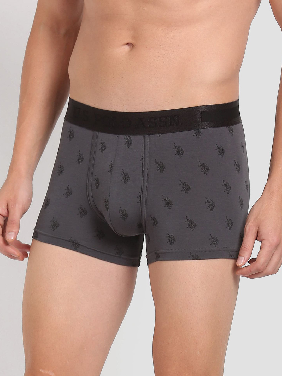 

U.S. Polo Assn. Mid Rise Brand Printed Premium Trunks- PT002-G02-PR, Grey