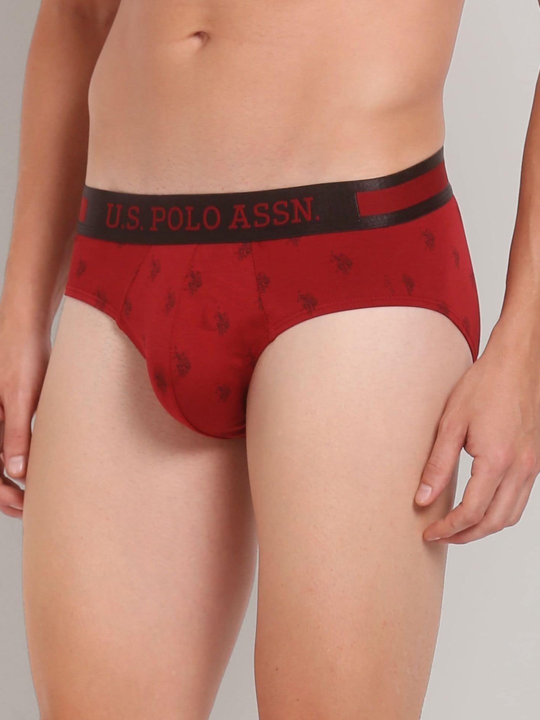 

U.S. Polo Assn. Men Printed Basic Briefs PB002-R03-PR, Red