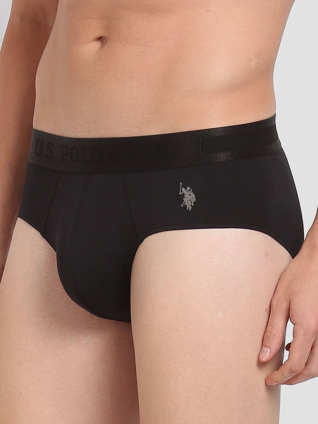 

U.S. Polo Assn. Men Mid-Rise Basic Briefs PB001-002-PL, Black