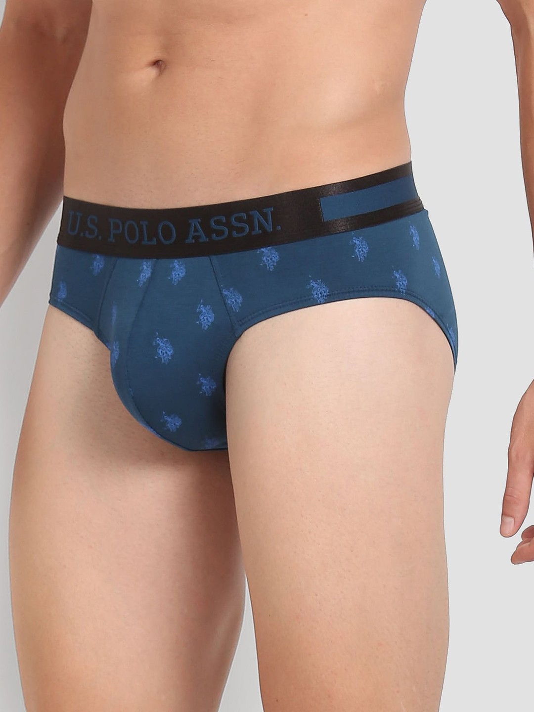

U.S. Polo Assn. Brand Logo Printed Basic Briefs PB002-B03-PR, Blue