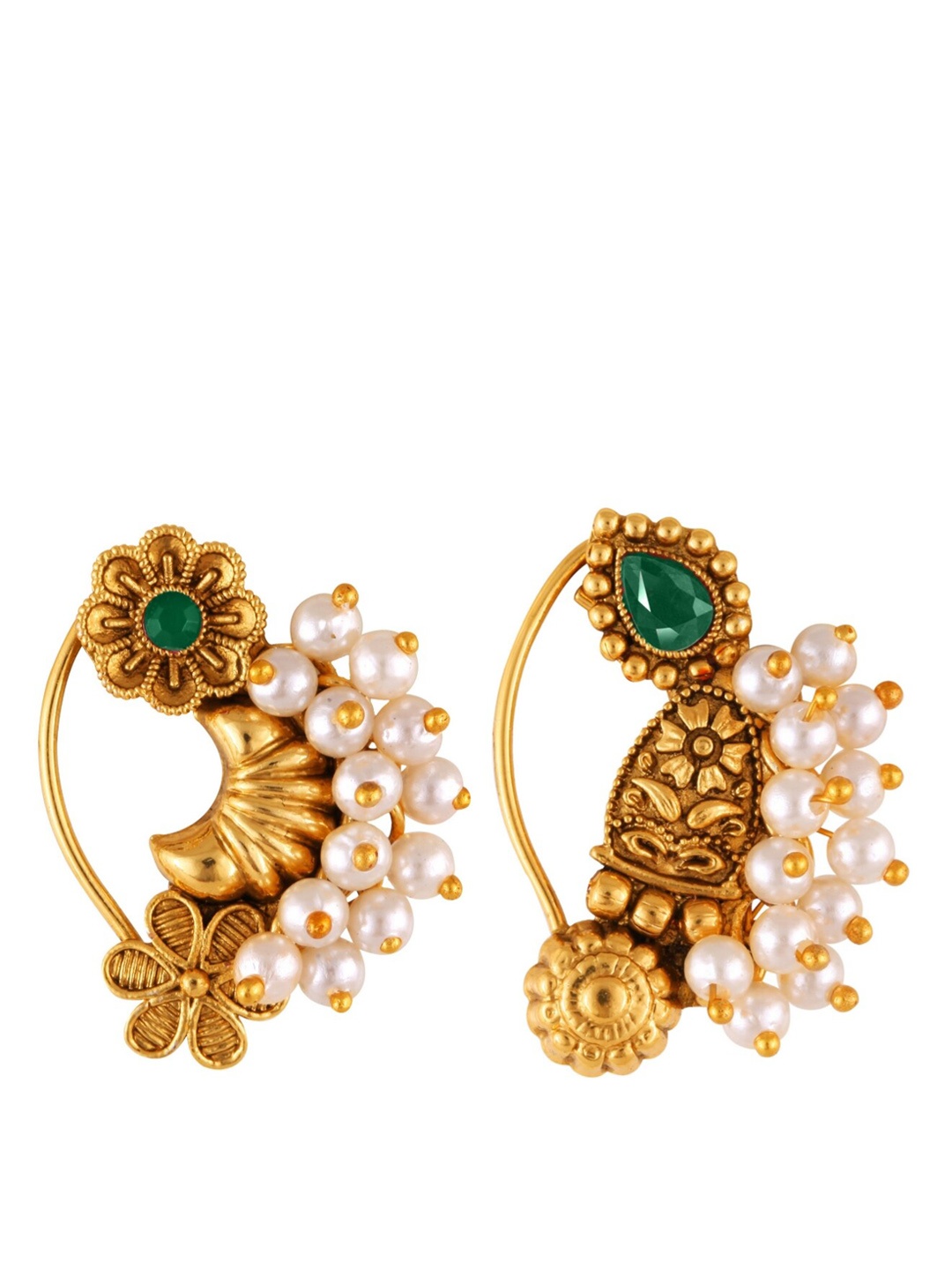 

Vighnaharta Set Of 2 Gold-Plated Insert Nosepin