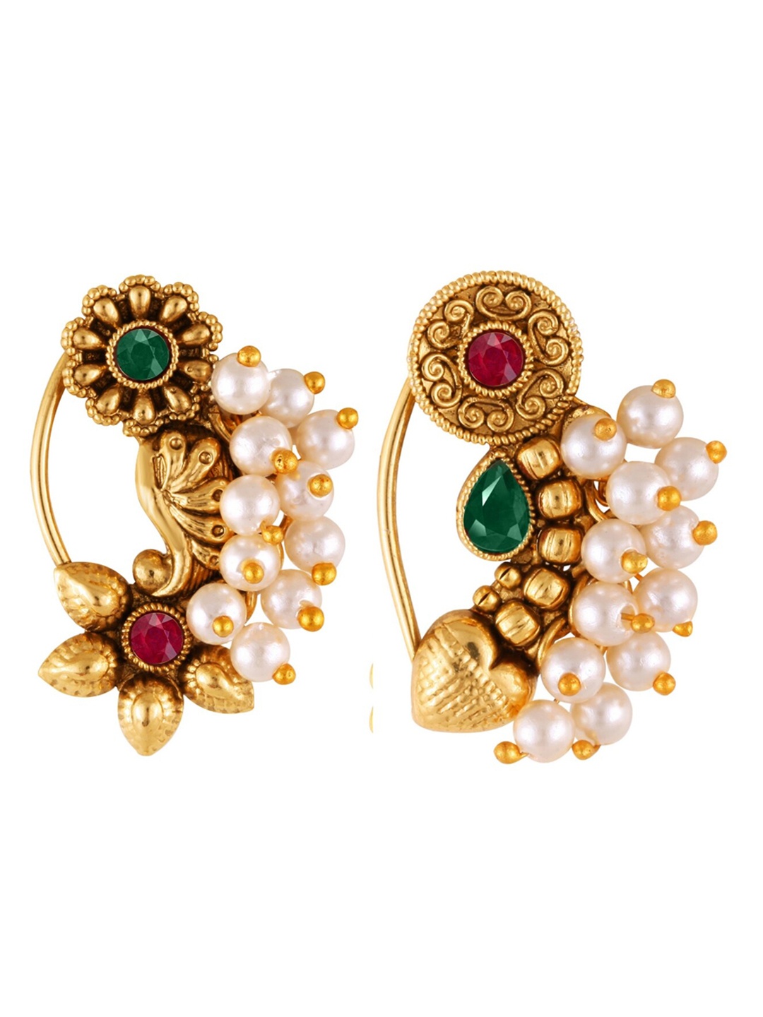 

Vighnaharta Set Of 2 Gold-Plated Insert Nosepin
