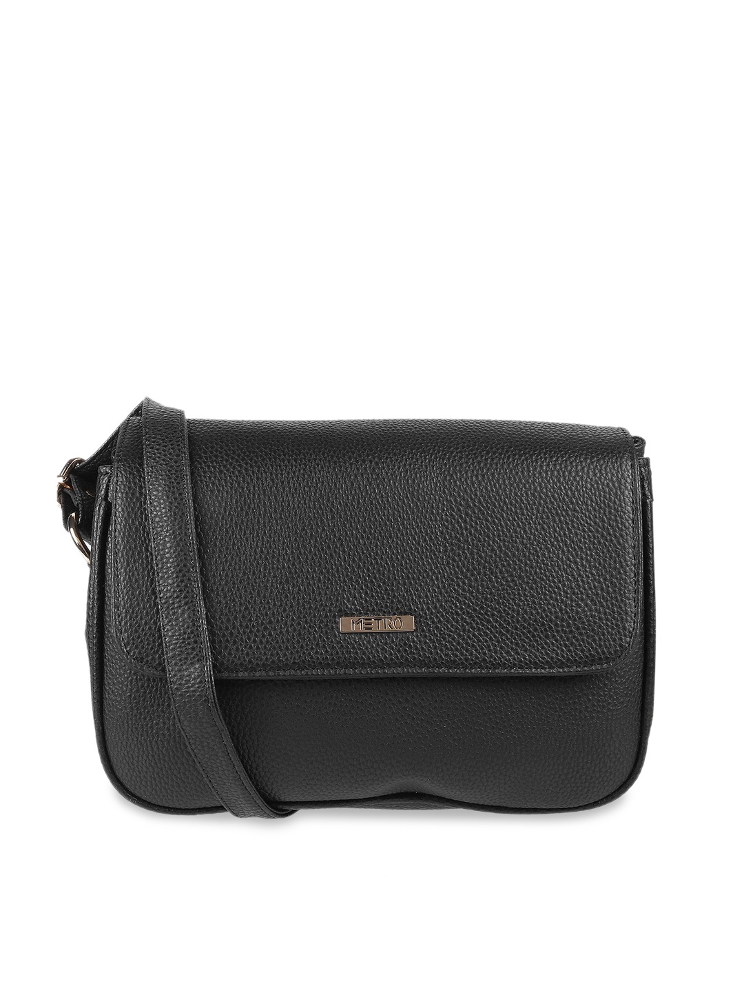 

Metro Textured Structured Sling Bag, Black