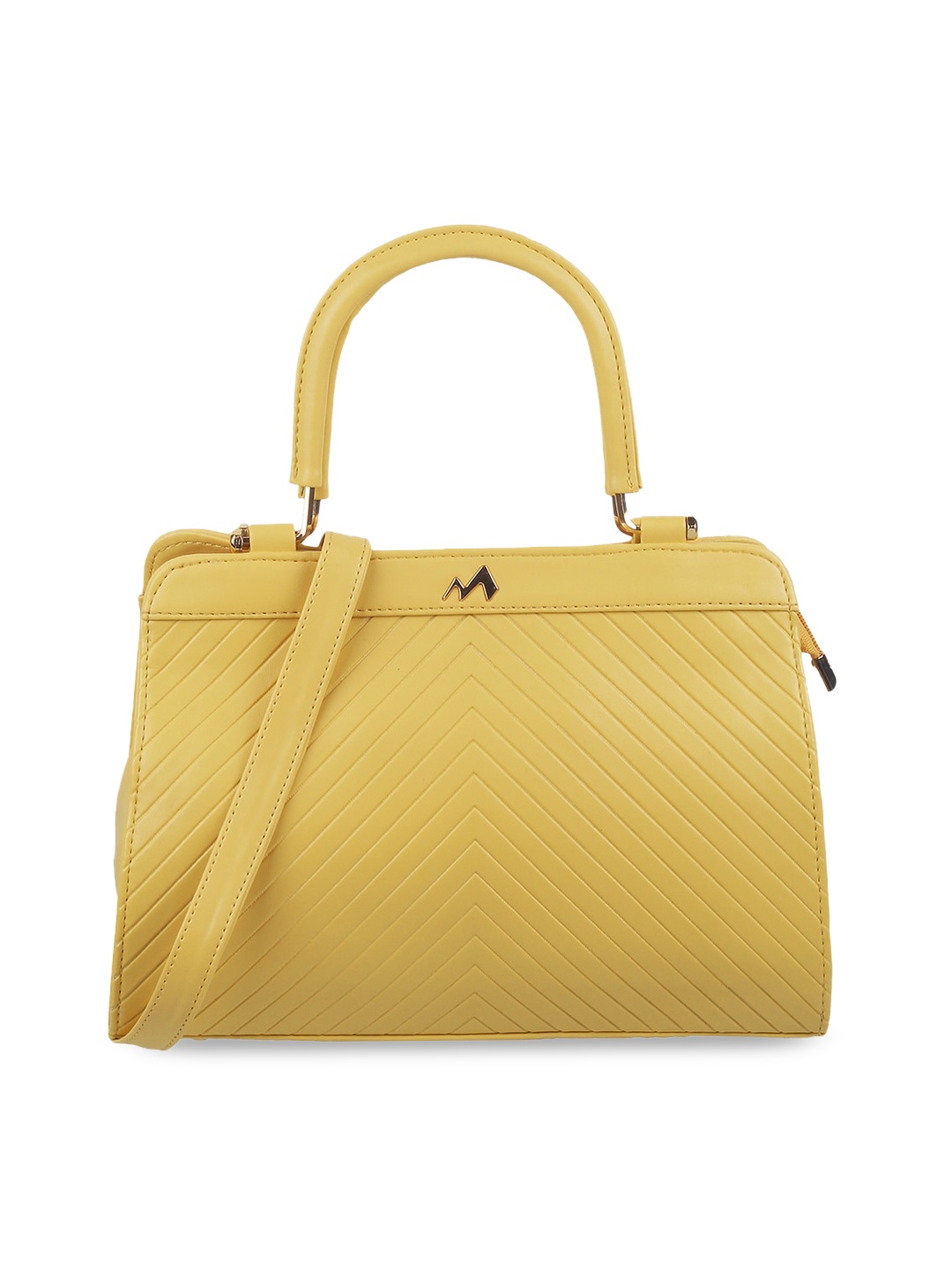 

Metro Textured Structured Handheld Bag, Yellow