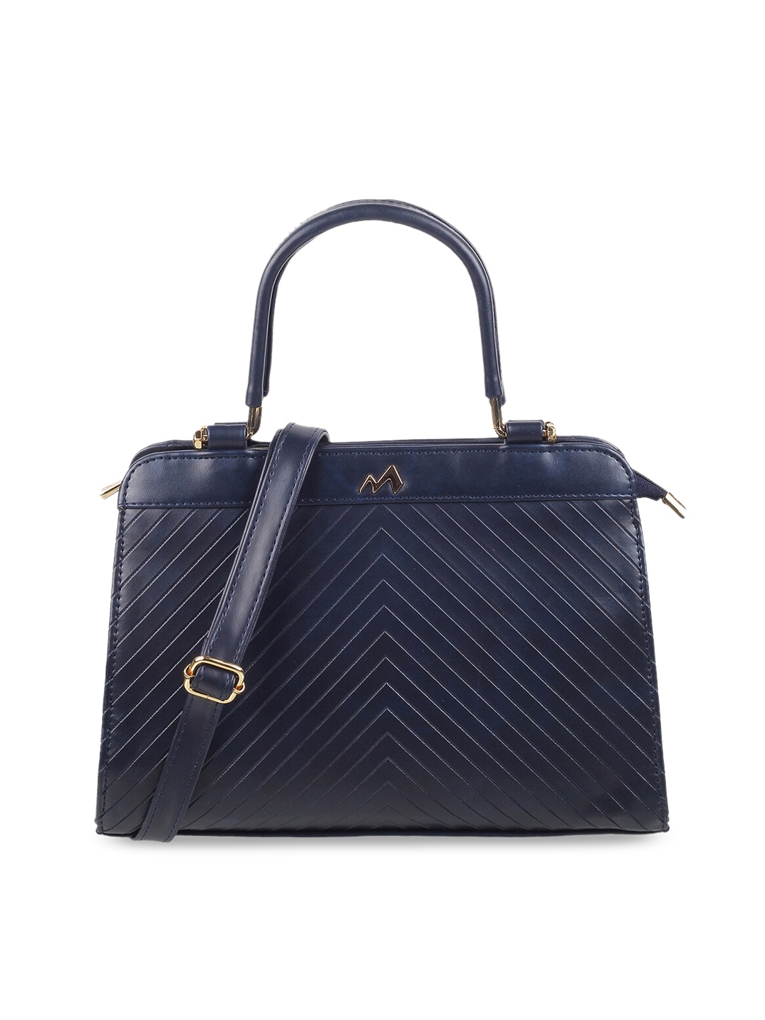 

Metro Textured Structured Handheld Bag, Navy blue