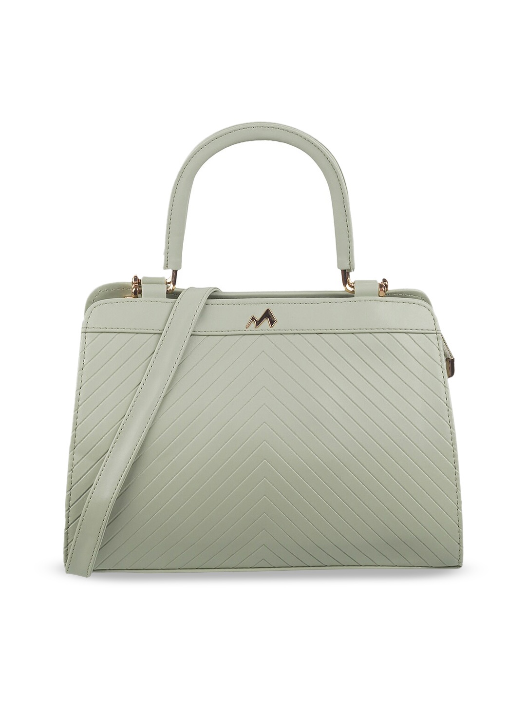 

Metro Textured Structured Satchel, Green