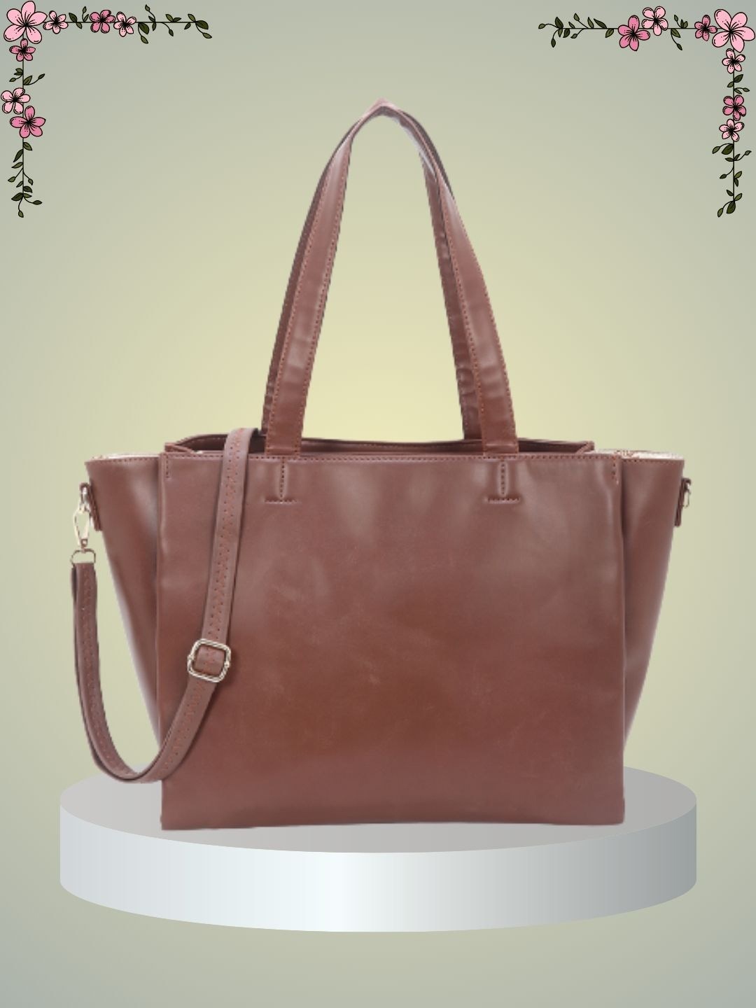 

yelloe Oversized tan brown shoppers tote bag