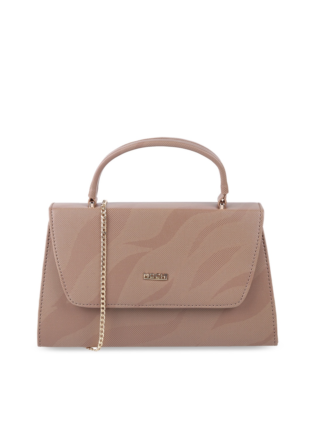 

Mochi Textured Structured Handheld Bag, Tan
