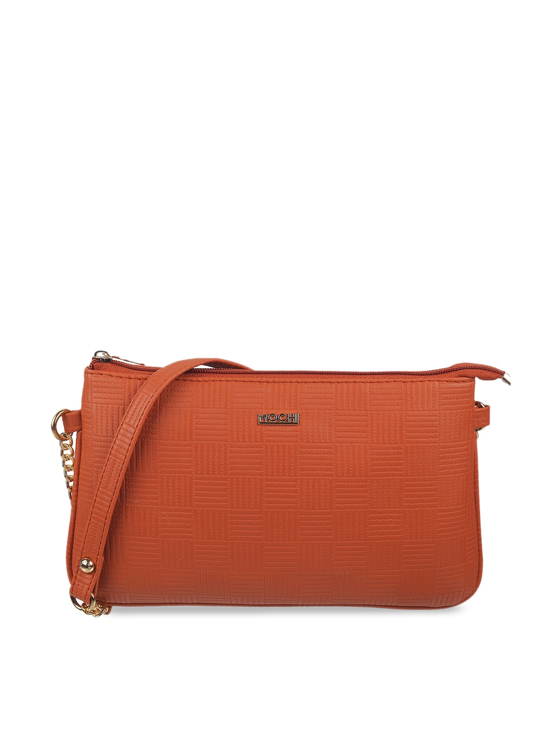 

Mochi Textured Structured Sling Bag, Orange