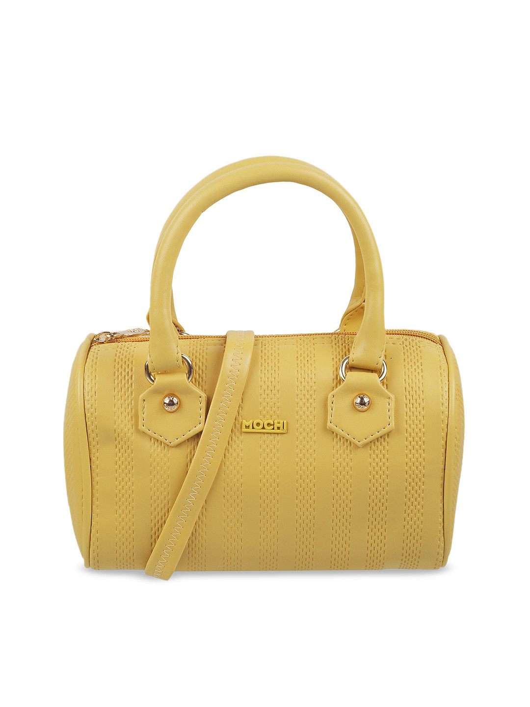 

Mochi Textured Swagger Handheld Bag, Yellow