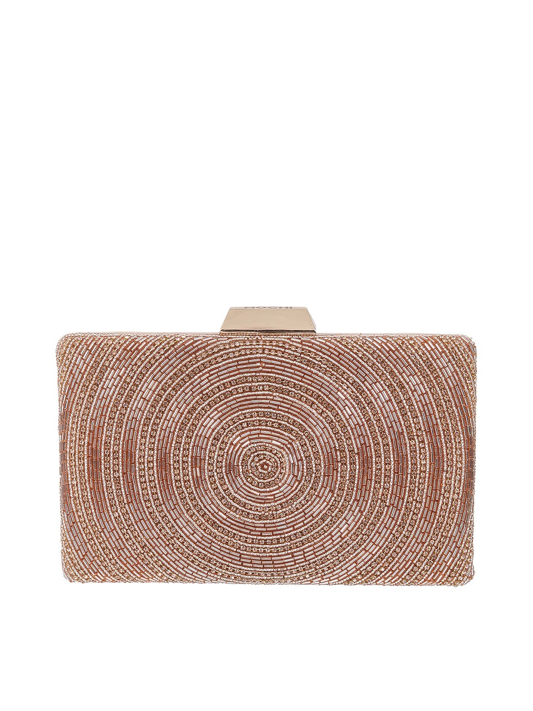 

Mochi Embellished Box Clutch, Gold