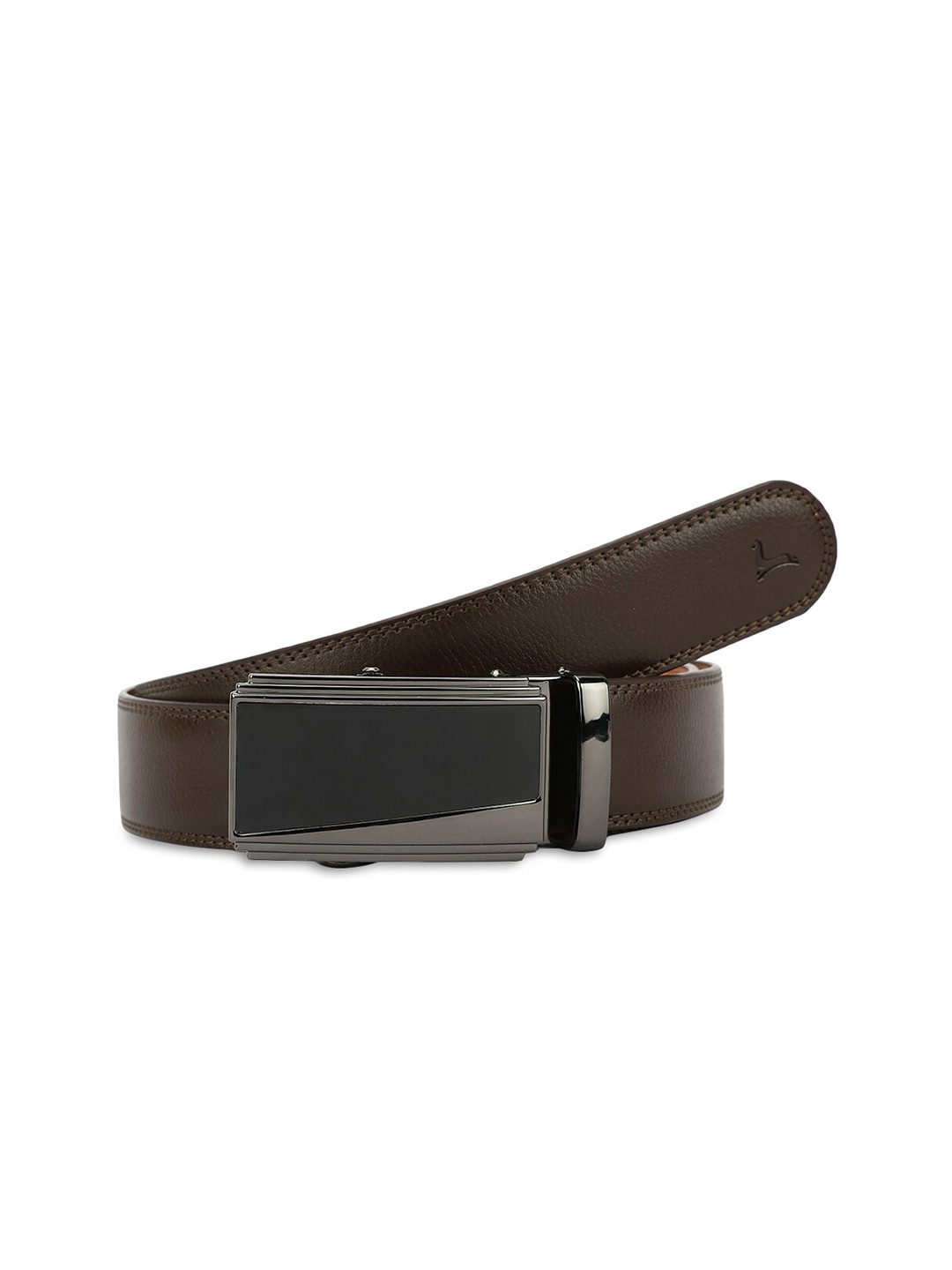 

Pacific Gold Men Textured Leather Formal Belt, Brown