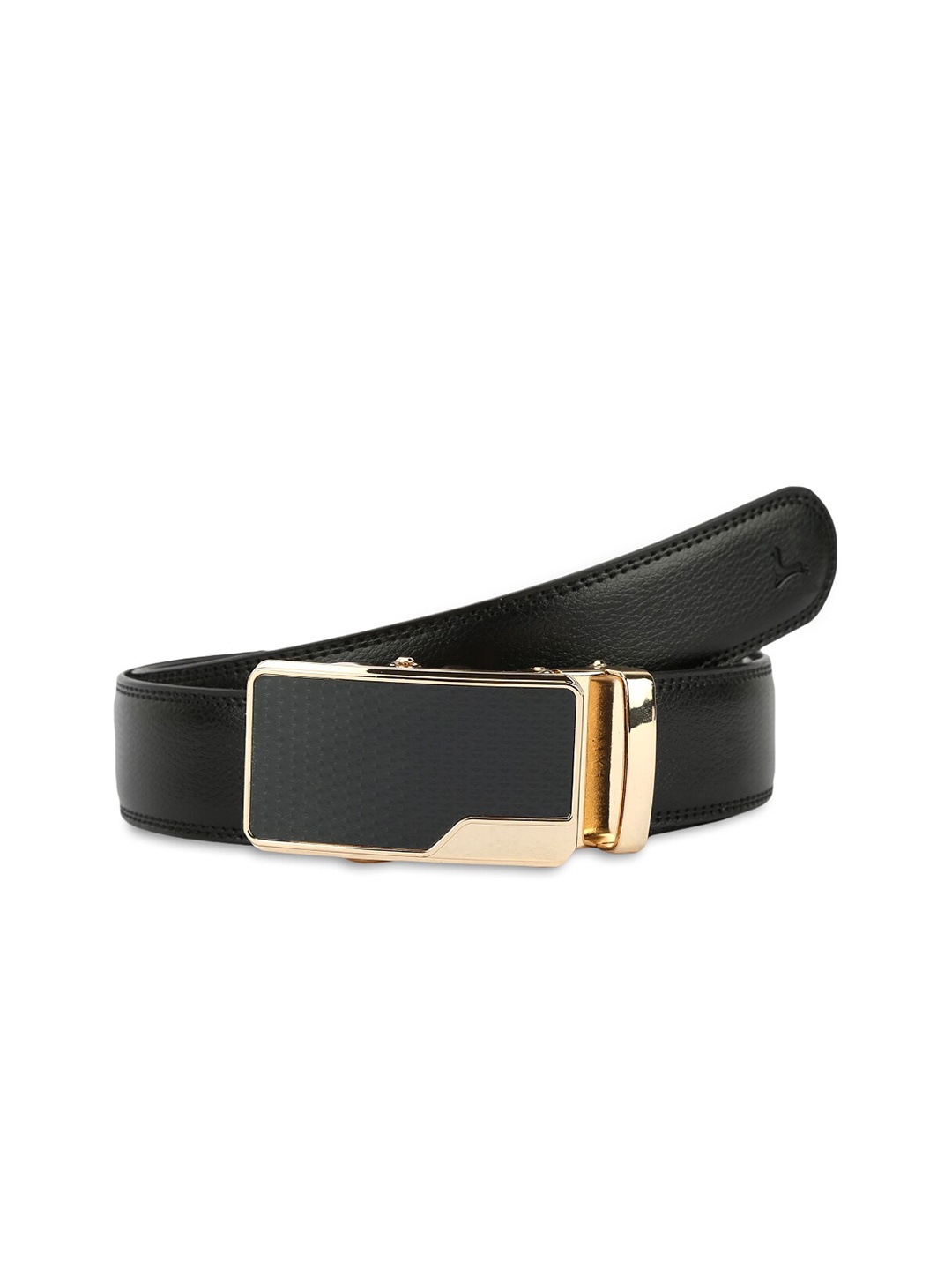 

Pacific Gold Men Textured Leather Belt, Black